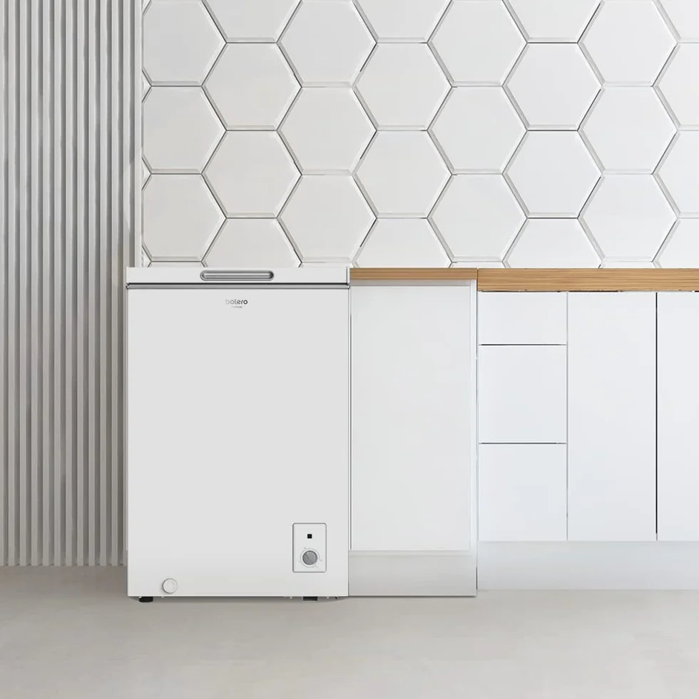 Cecotec Congelador Horizontal Arcón Bolero CoolMarket Chest 99 White. 99 Litros, Ahorro Energético, Sistema Dual Function, Cesta Interior, Control Mecánico, Blanco
