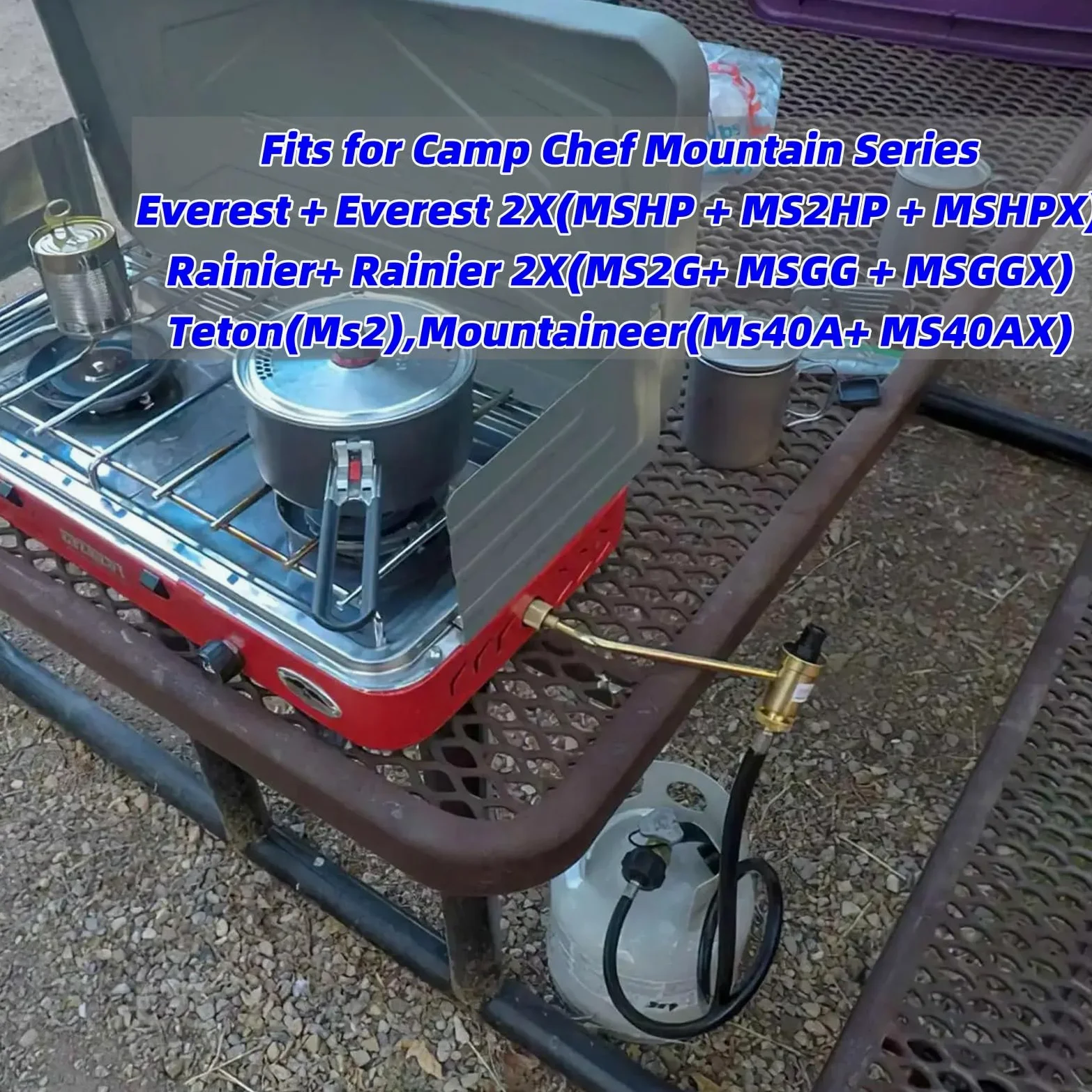 Adaptador de manguera de propano con regulador de 6 pies, compatible con estufa Jetboil Genesis de 2 quemadores y estufas de gas plegables, manguera de repuesto de tanque de 1 libra a 20