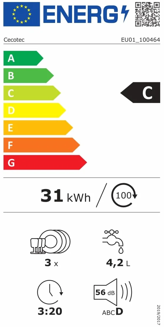Cecotec Lavavajillas Compacto Libre Instalación Sobremesa Bolero Aguazero 1150 Dark, 3 Cubiertos, 6 Programas, Touch Control, Dark Inox