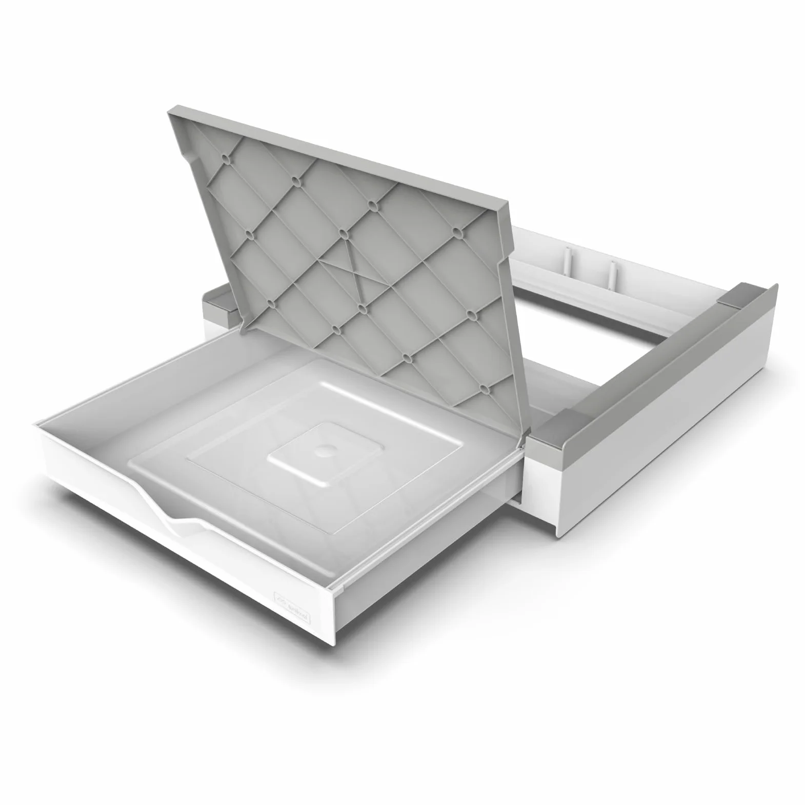 Meliconi Torre Duo, Kit Apilamiento Lavadora Secadora 2 en 1 | Premontado, con Estante de Apoyo y Compartimento de Almacenamiento, Cinta de Seguridad, Capacidad 250kg, Made in Italy, Negro
