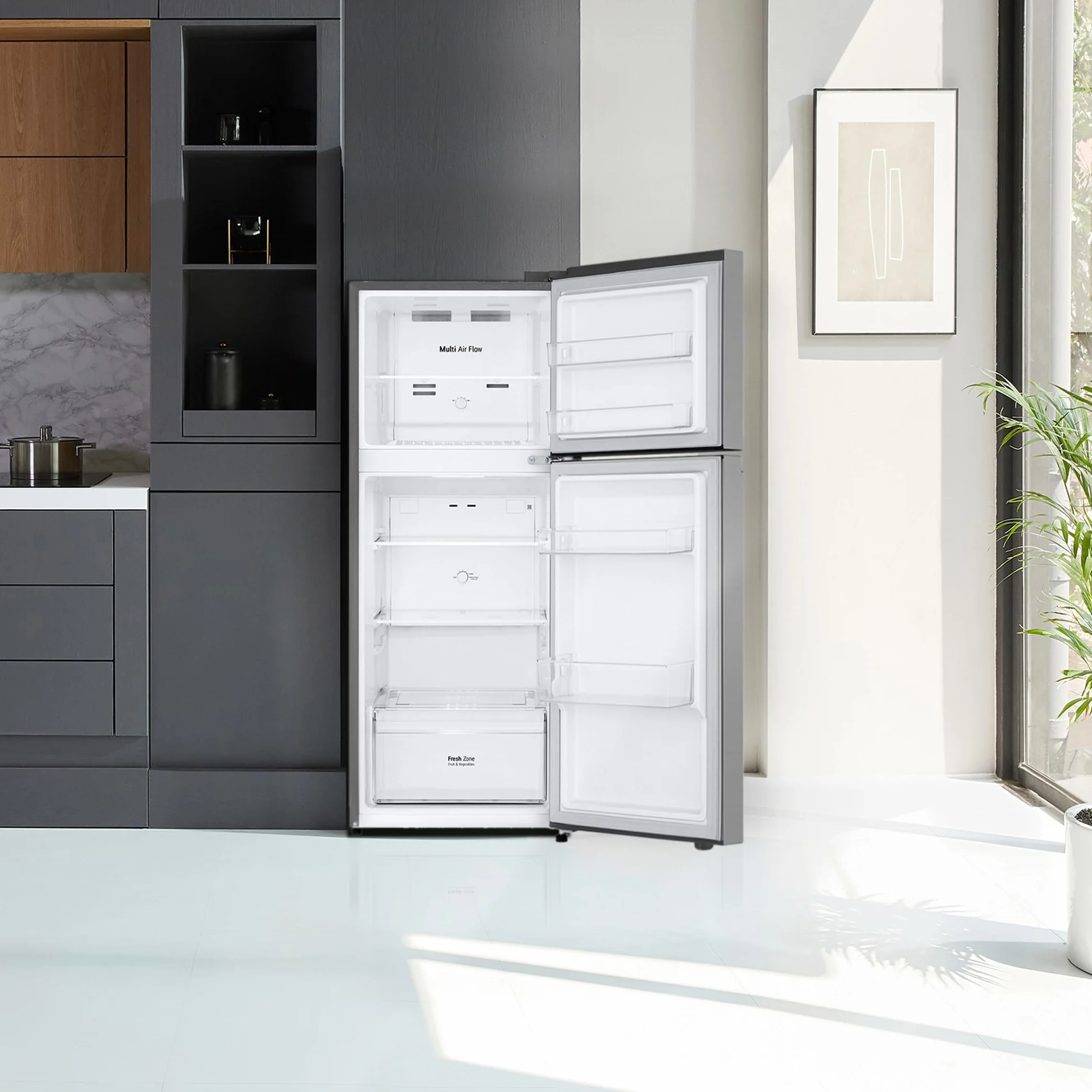 LG GTBV22PYNJ - Frigorífico Dos Puertas Total No Frost, 1,45m, Clasificación E, Inox antihuellas