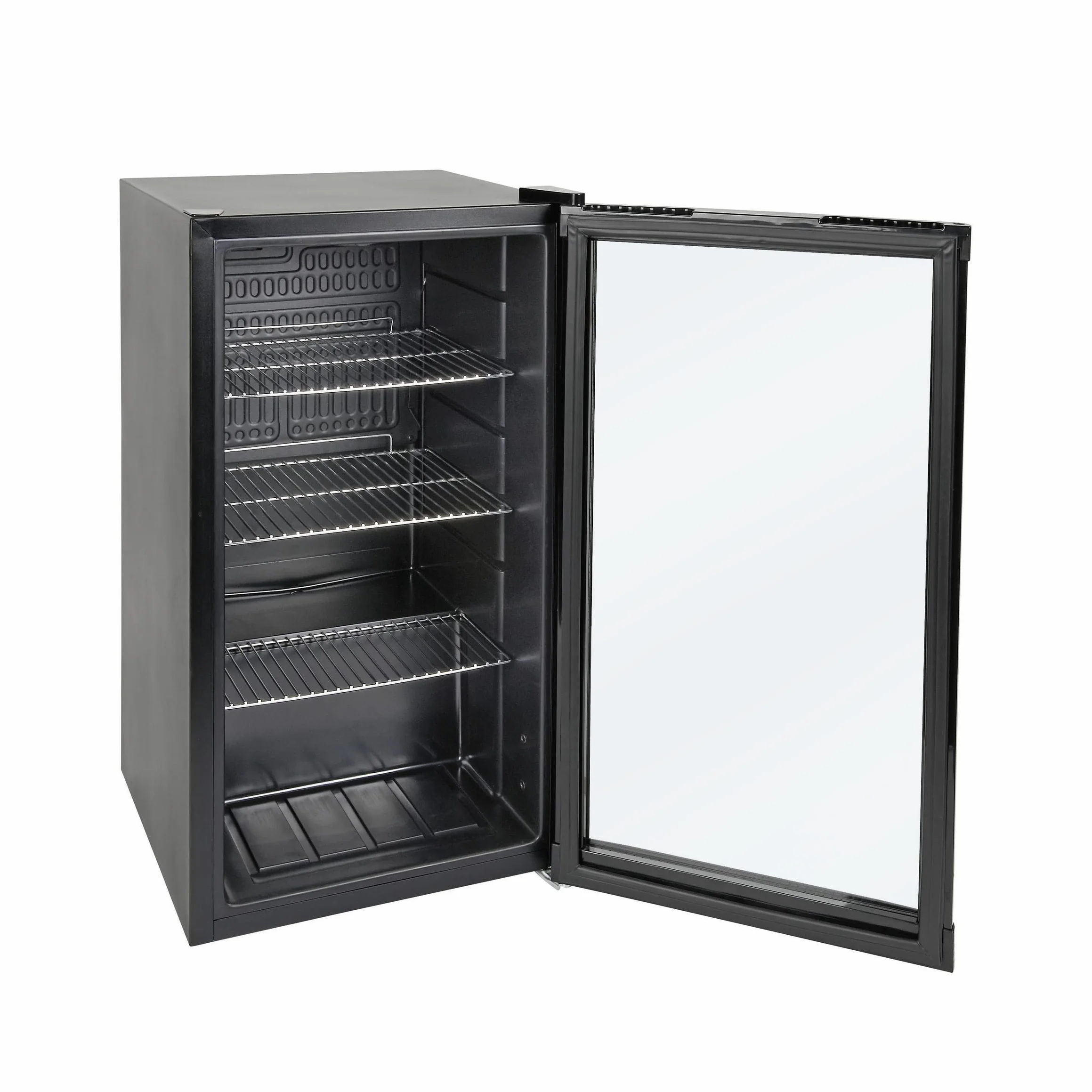 METRO Professional Mini Frigorífico GPC 1088, nevera pequeña con puerta de cristal, 88 L, negro, 1.052 kWh/24h, con estante ajustable para gastronomía, restaurant, tiendas