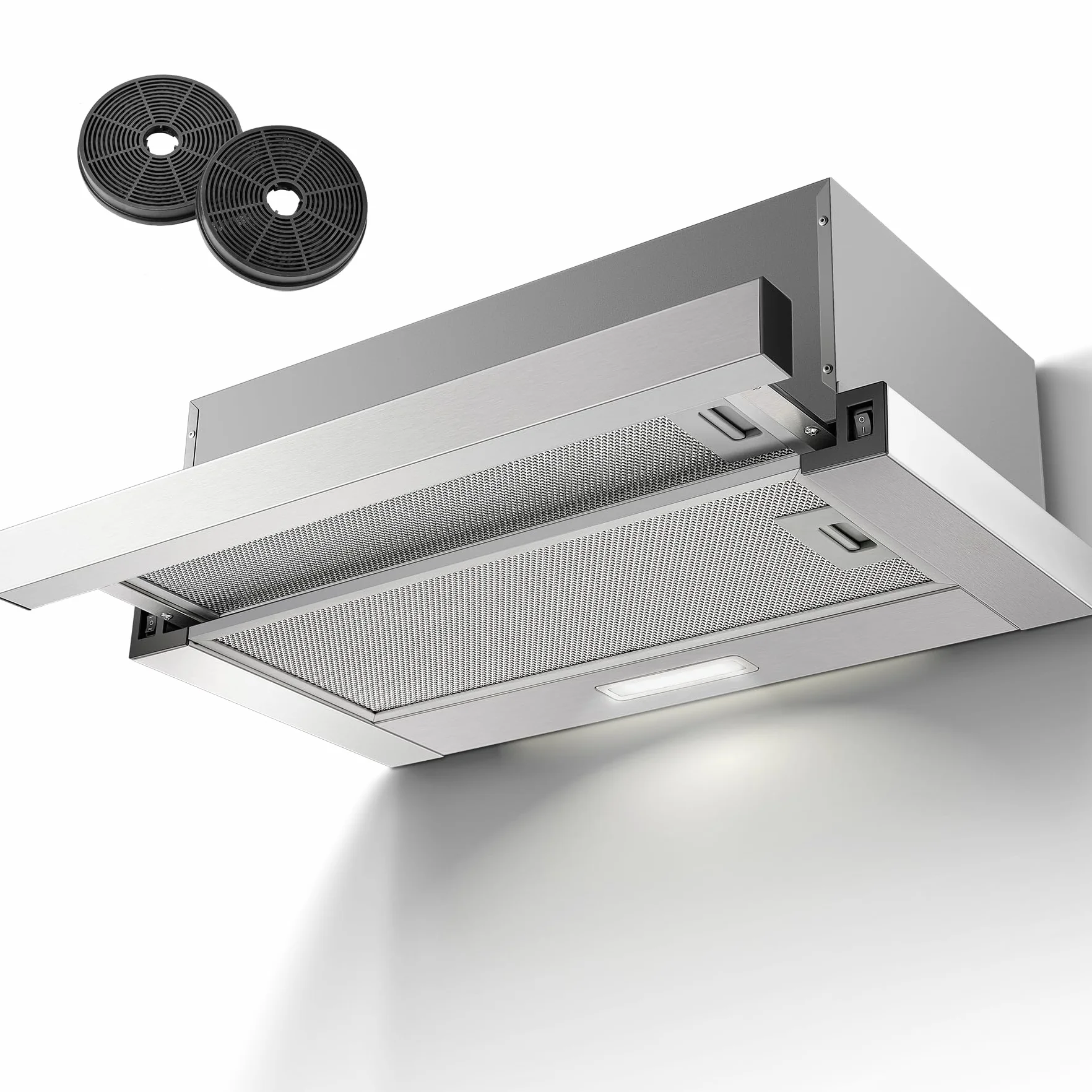Campana Extractora 60 cm Telescopica 620 m³/h Acero Inoxidable LED 2 Filtros Grasa