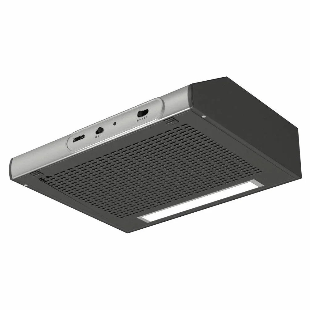 Zanussi ZHT631X Telescópica o extraplana Negro, Acero inoxidable 220m³/h D - Campana (220 m³/h, Canalizado/Recirculación, F, E, D, 67 dB)