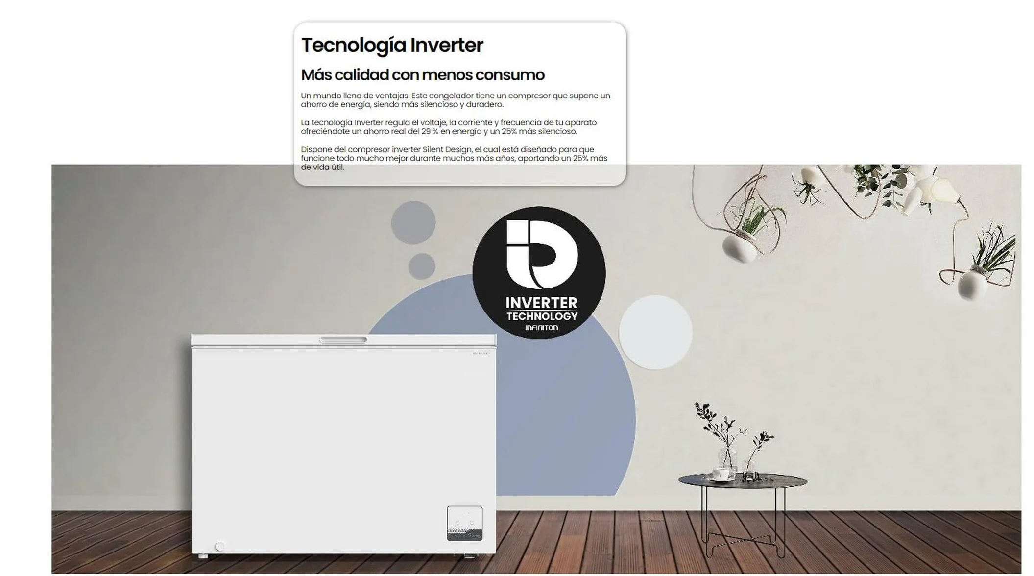 INFINITON Congelador Horizontal CH-70H86WEH, 700 Litros, 188 cm de Ancho, Inverter, FAST FREEZING, Cesto auxiliar de almacenamiento, E, Blanco