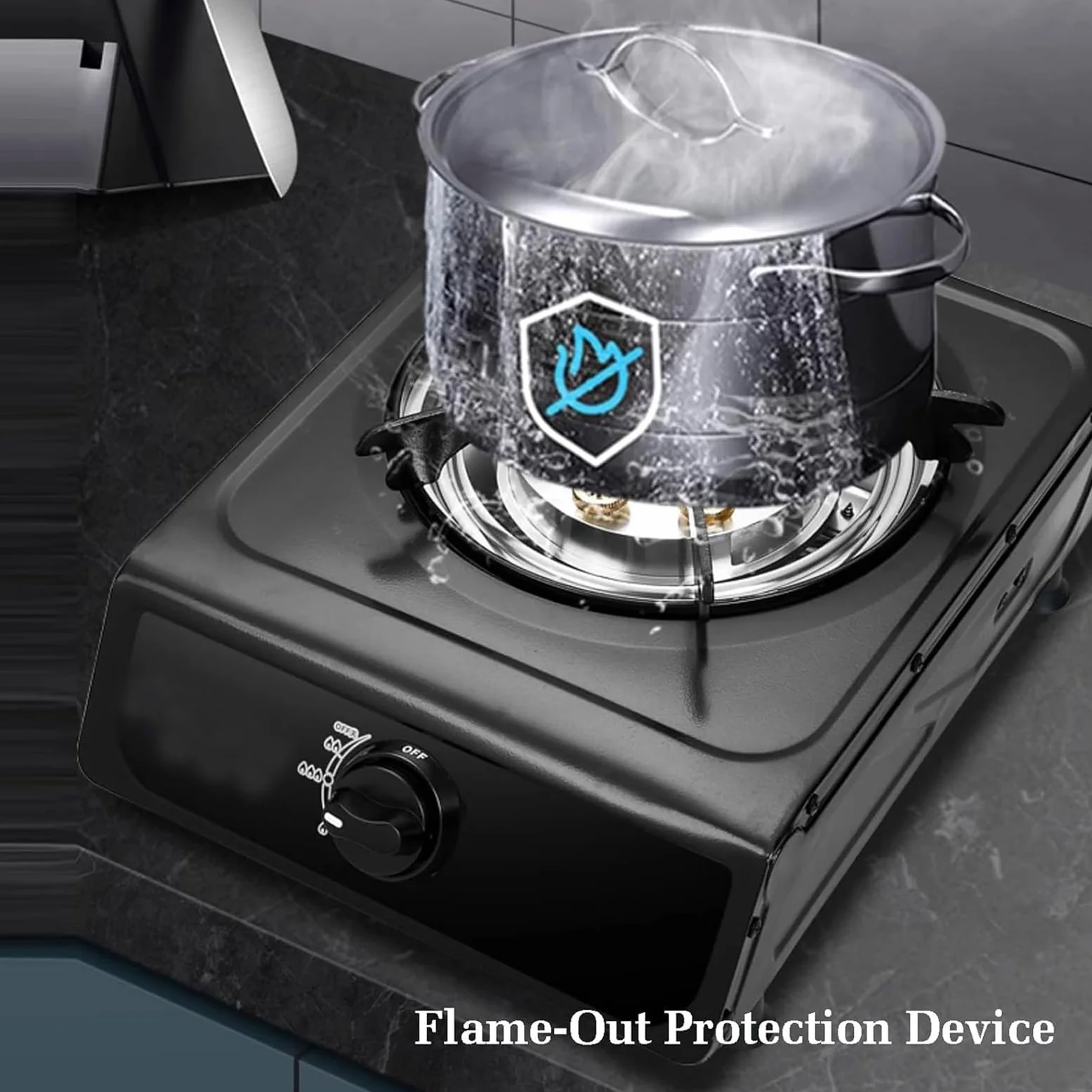 THEGA Estufa De Gas, Portátil De Propano, con Encendido Automático, De Acero Inoxidable, para Catering, con Reguladores Interiores De 4.0 KW, Ideal para Cocinar Al Aire Libre(NG)