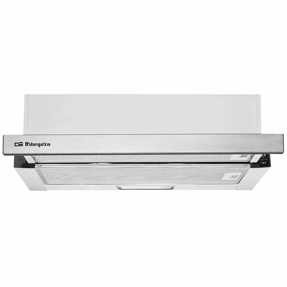 Orbegozo TL 07160 IN - Campana extractora telescópica 60 cm, capacidad de extracción 308,2 m3/h, 3 niveles de potencia, 2 filtros de aluminio desmontables, iluminación LED