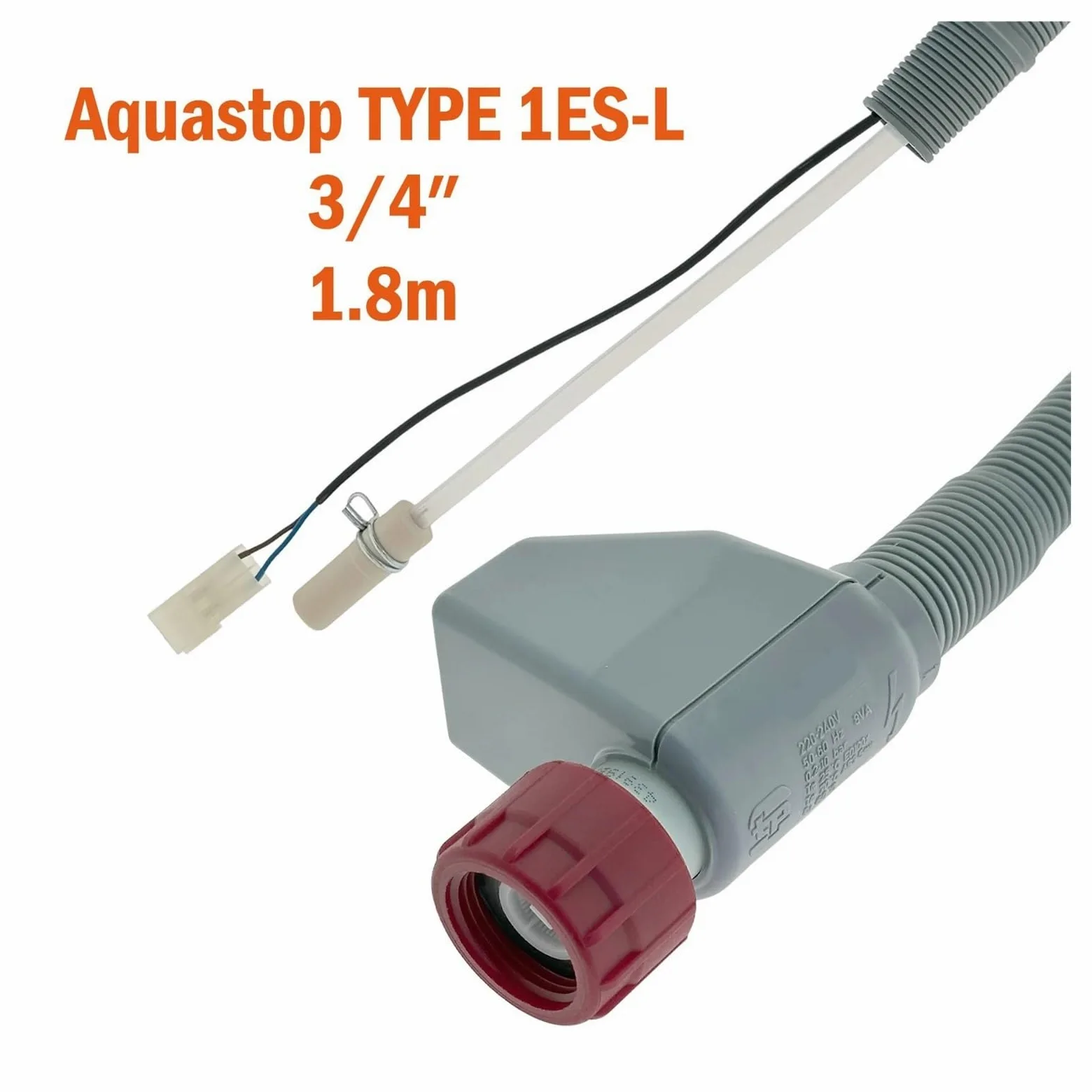 Manguera de entrada Aquastop para lavavajillas 1ES-L, compatible con Midea, 1,8 m