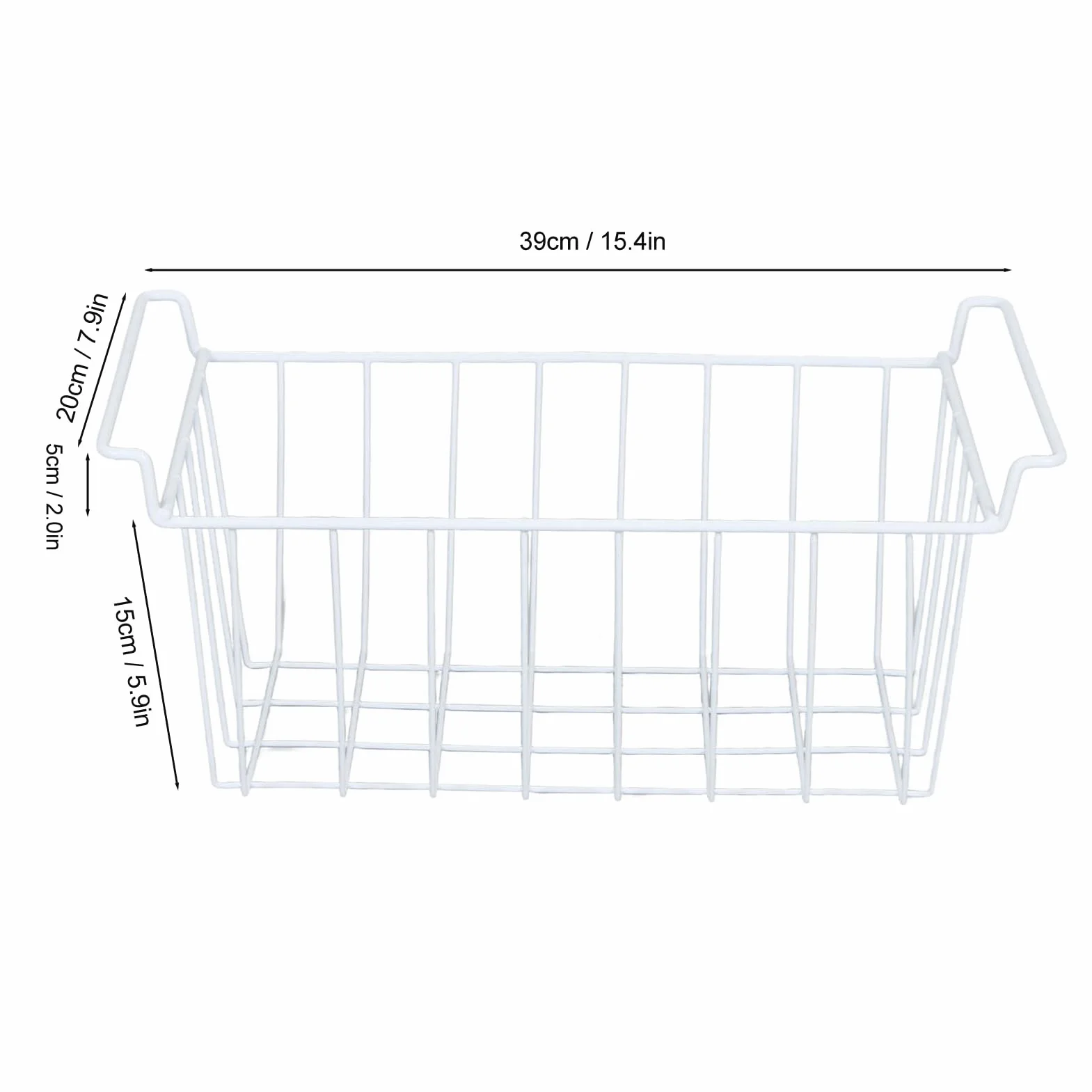 banapoy Cestas de Almacenamiento de Alambre para Congelador, 2 Cubos Organizadores de Metal para Frigorífico, Cesta para Congelador con Asas, Almacenamiento de Despensa (39x20x20cm /