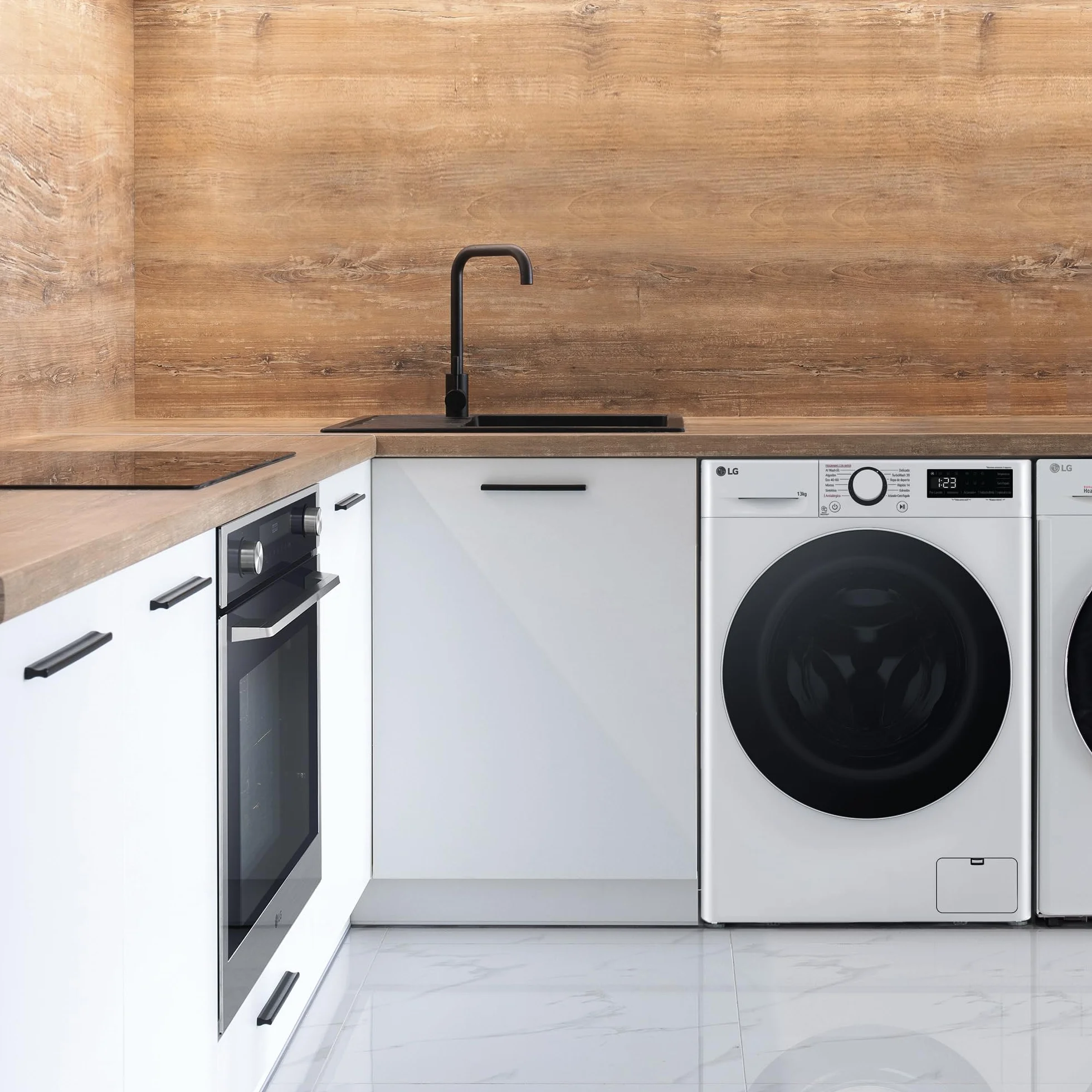 LG F4WR6013A0W - Lavadora Inteligente, 13kg, AI Direct Drive, 1400rpm, Carga Frontal, Clasificación A, TurboWash 360º, Vapor Steam, Serie 600, Blanco