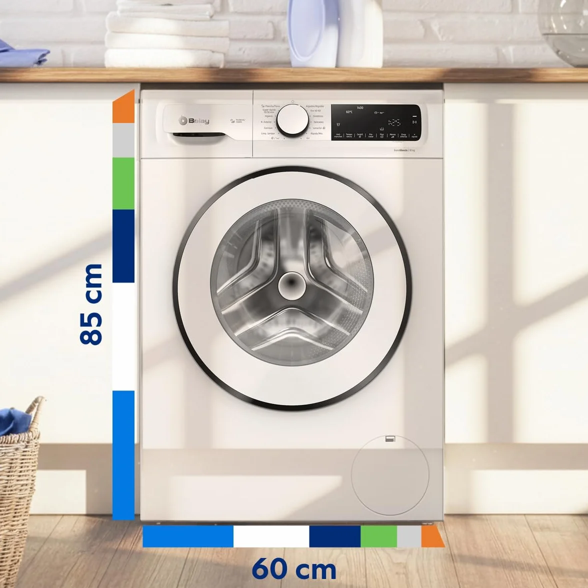 Balay Lavadora Libre Instalación 10 kg Programa Plancha Superrápido 15/30 min Silenciosa Blanco 3TS3107BD