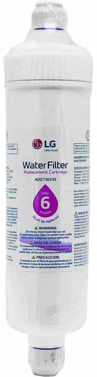 LG ADQ73693901 - Cartucho de filtro de agua de repuesto para refrigerador con ajuste a presión (paquete de 5)