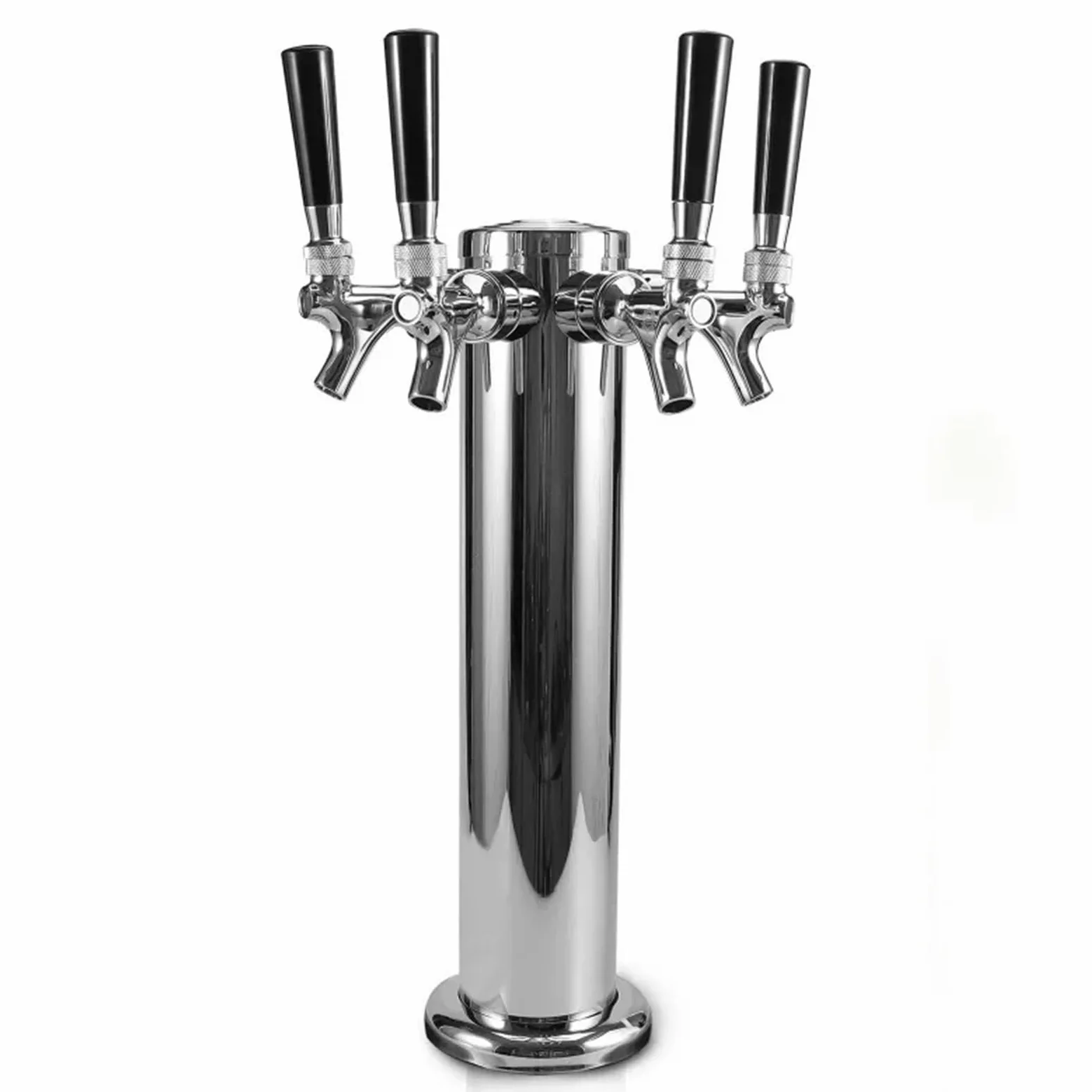 Tirador De Cerveza para Casa Columna de Cerveza de Metal de Acero Inoxidable de un Solo Cabezal, Doble Cabezal y Tres Cabezales con Grifo de Cerveza en la Torre(Double Head)