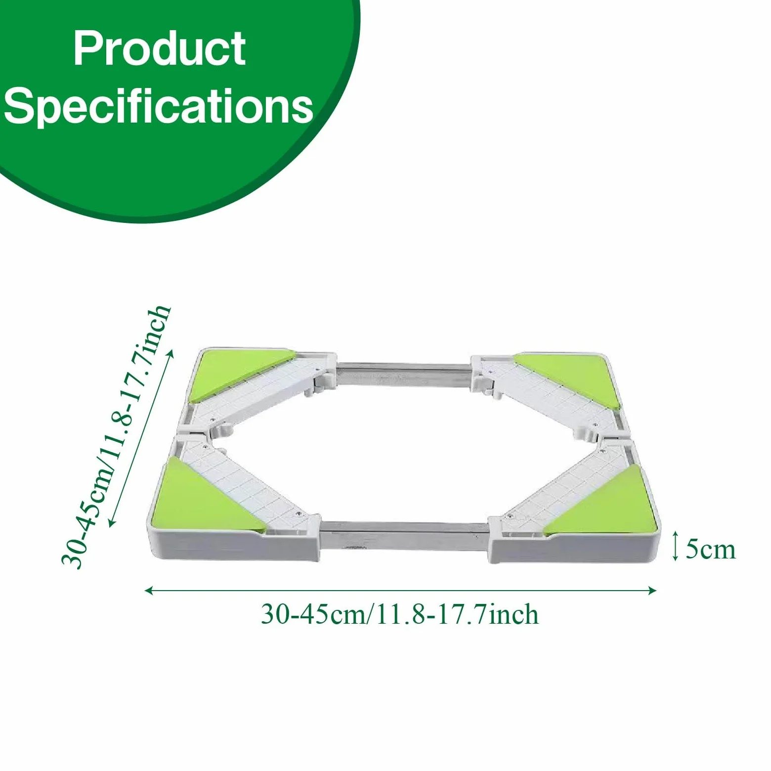 Soporte de base para lavadora, elevador ajustable para electrodomésticos, altura de acero inoxidable de 19 a 22 cm, soporte duradero para lavadora, secadora, elevación de refrigerador, uso doméstico