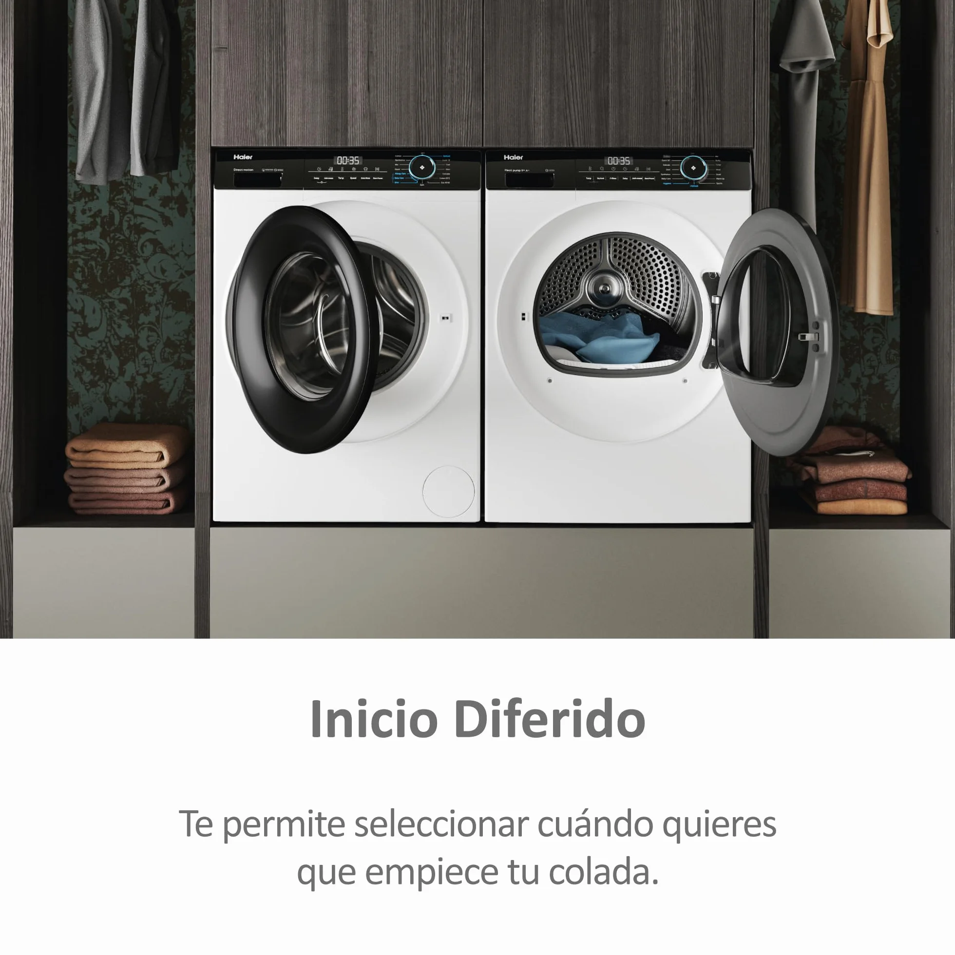 Haier I-Pro Series 3 Secadora con Bomba de Calor 9KG Función Vapor I-Refresh Motor Inverter