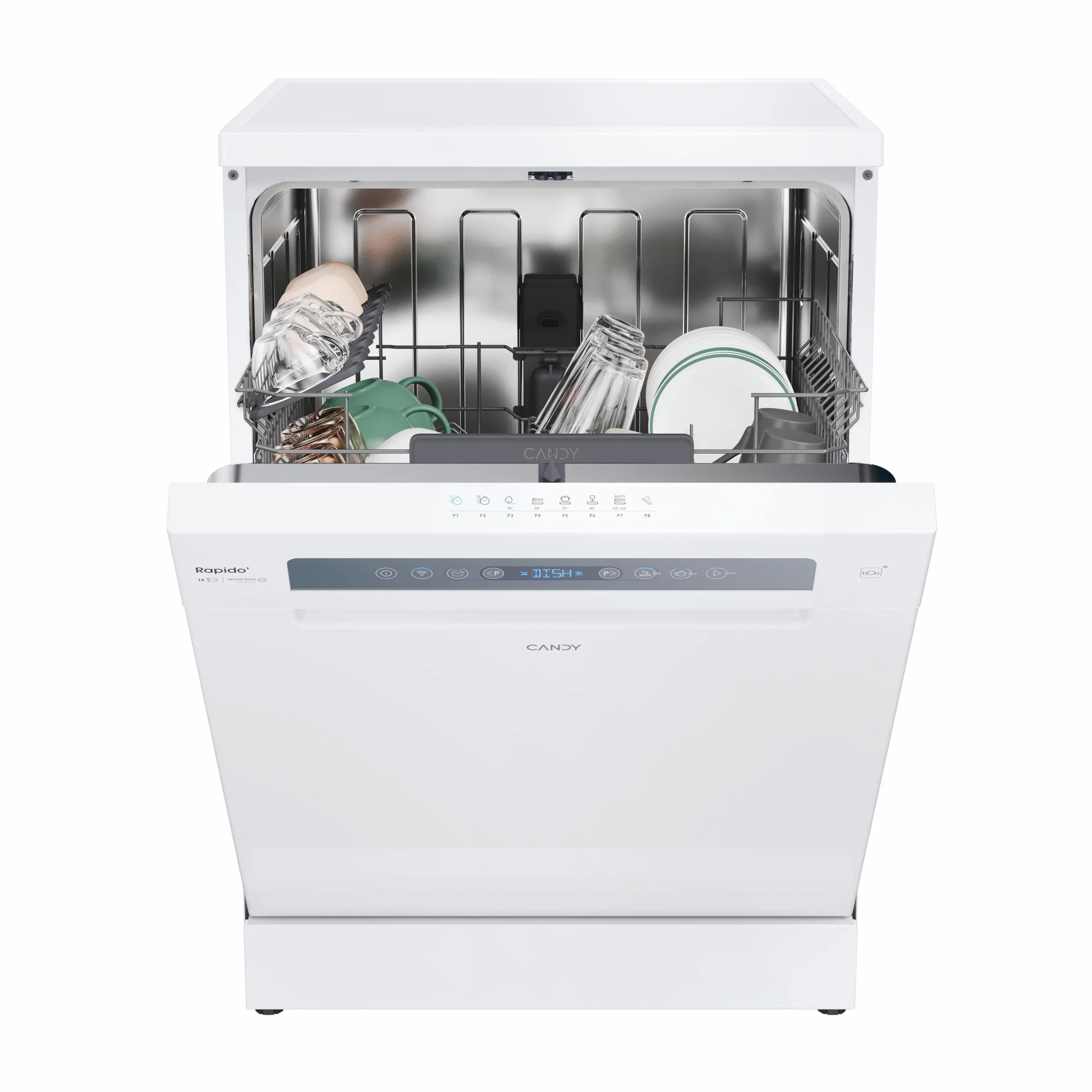 Candy Rapido' CF 4E4F0W Zmywarka 60 cm 14 kompletów Wi-Fi 8 cykli 44 dB Biała