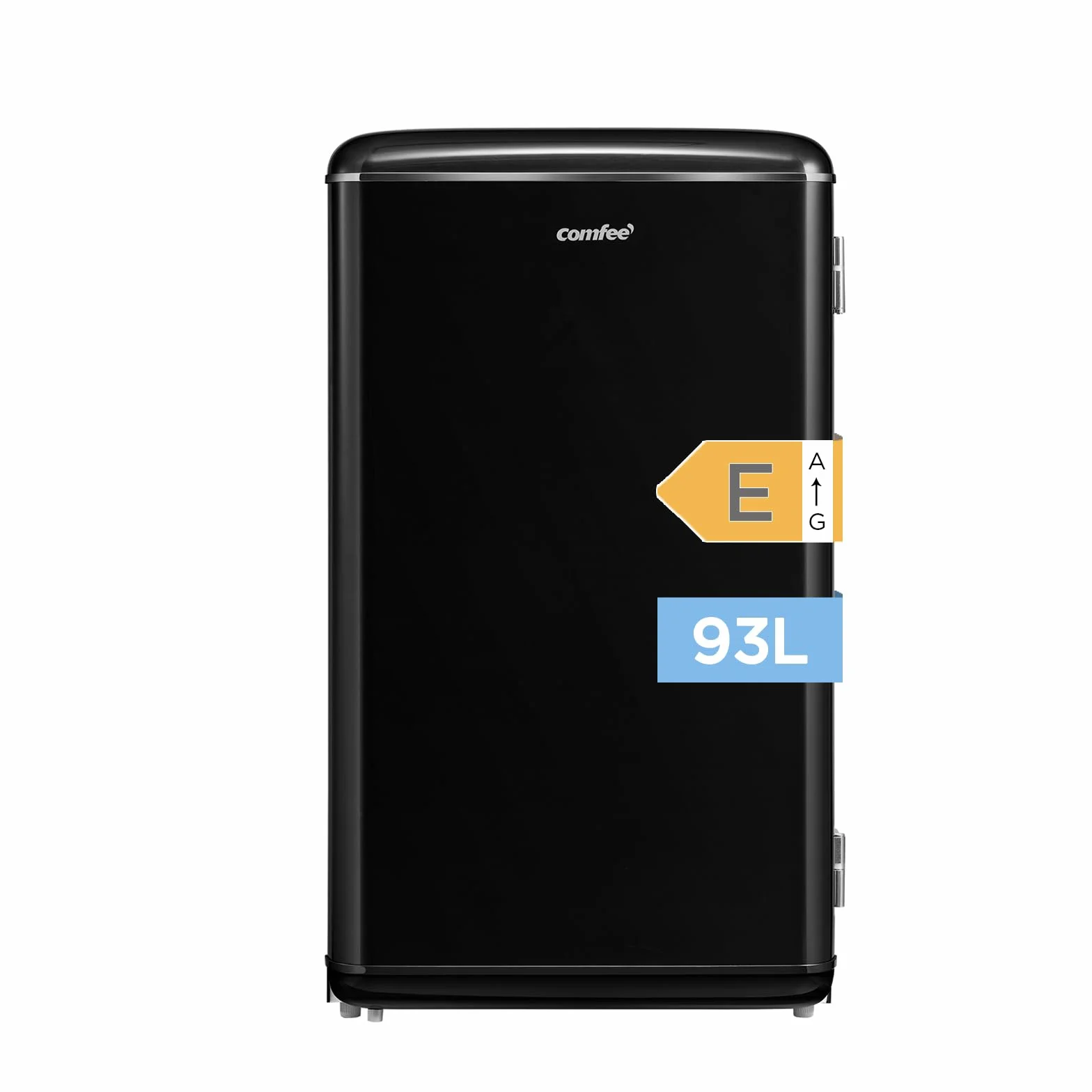 Comfee' RCD93BL2EURT(E) Refrigerador Bajo Encimera 93L Retro Independiente Negro