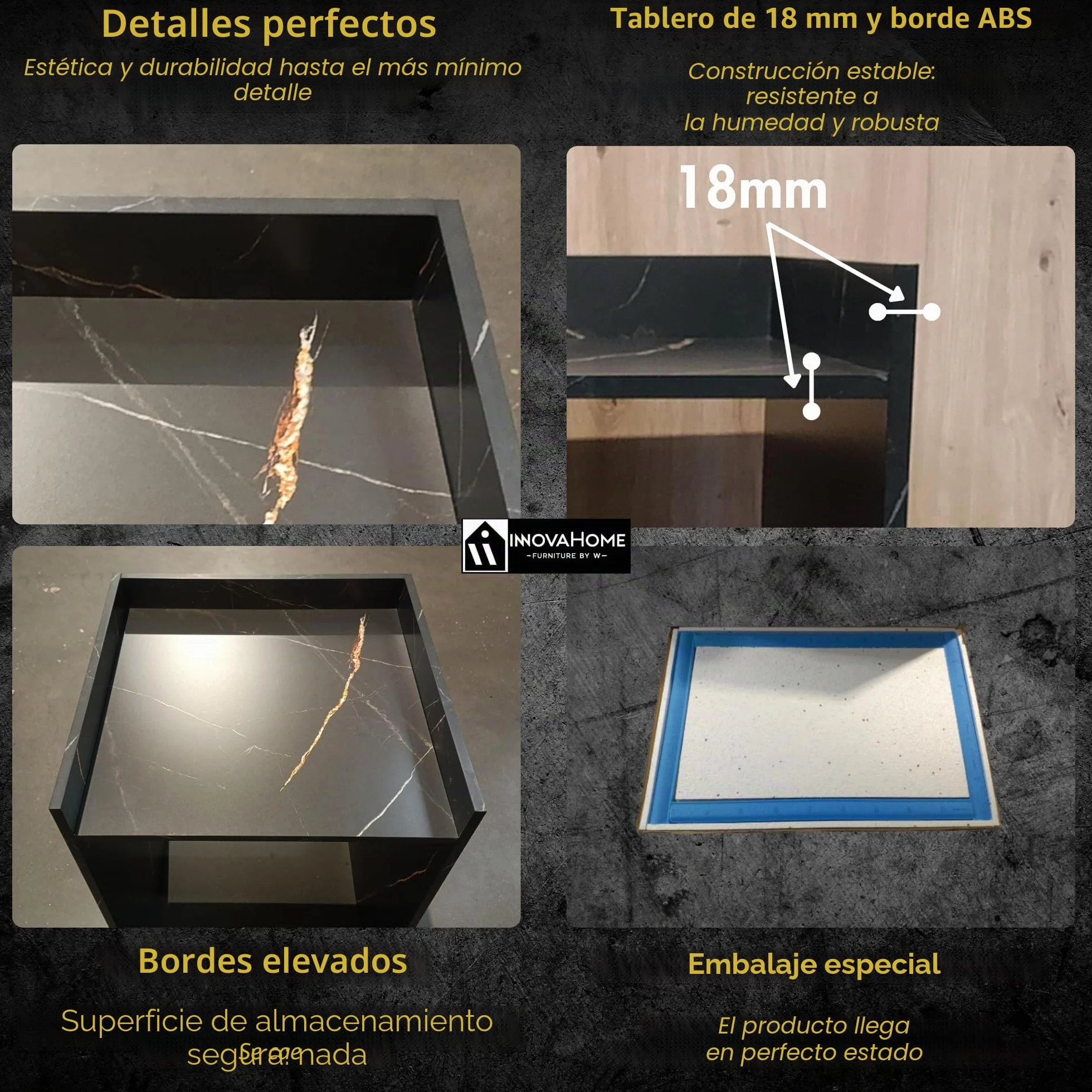 INNOVAHOME Armario para Lavadora Robusto 18mm - Mueble con Protección Antivibración, Borde Alto y Solución de Almacenaje para Lavadero, 66x97x62cm, San Sebastián