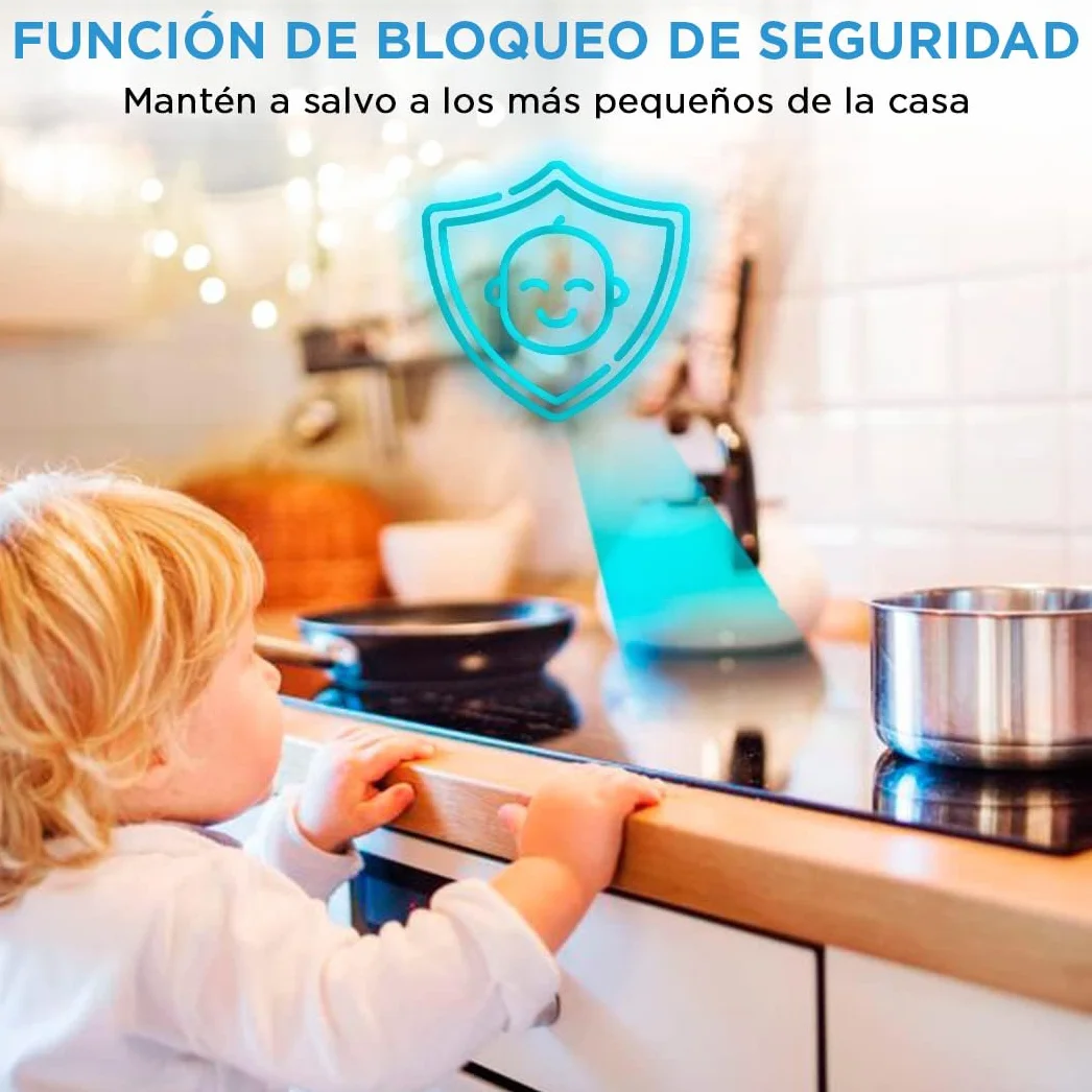 MIDEA Placa Vitrocerámica 3 Fuegos 6200 W Integrada con Panel Táctil y Temporizador