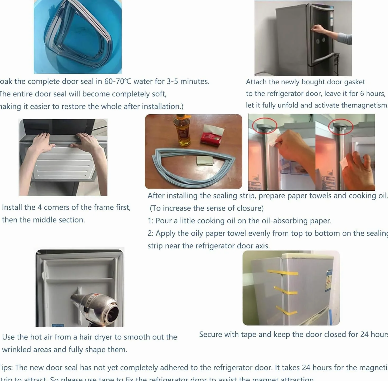 Repuesto de junta de puerta de refrigerador, opción de tamaño personalizado, duradero y flexible para un sellado eficiente del congelador y el refrigerador