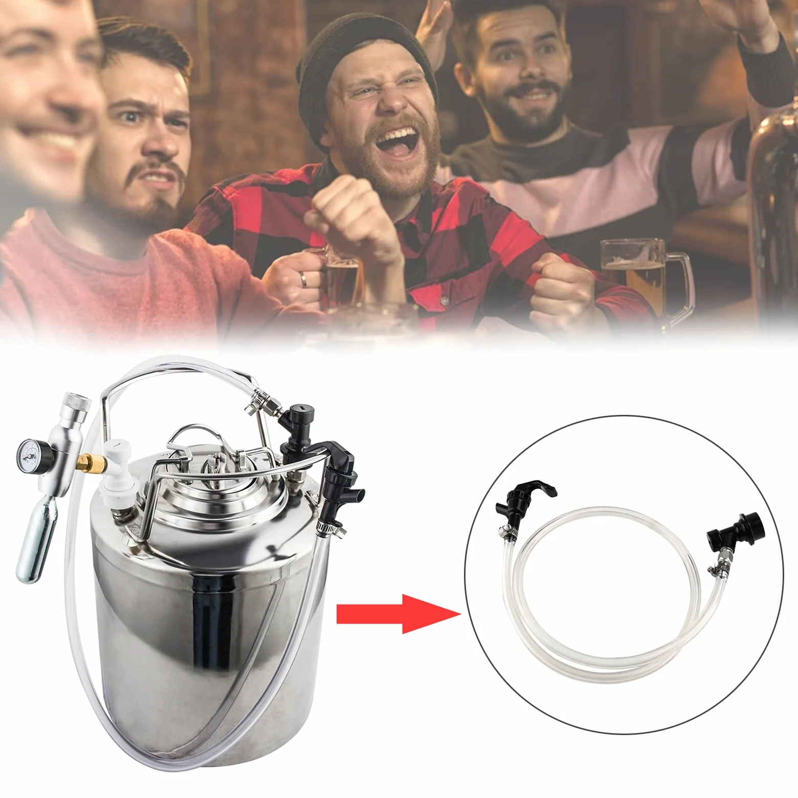 MRbrew 8 grifos de picnic, grifo de picnic, grifo de fiesta de barril de plástico para dispensar cerveza de barril para cerveza casera Cornelius Keg llave dispensador de línea de bloqueo de bola llave