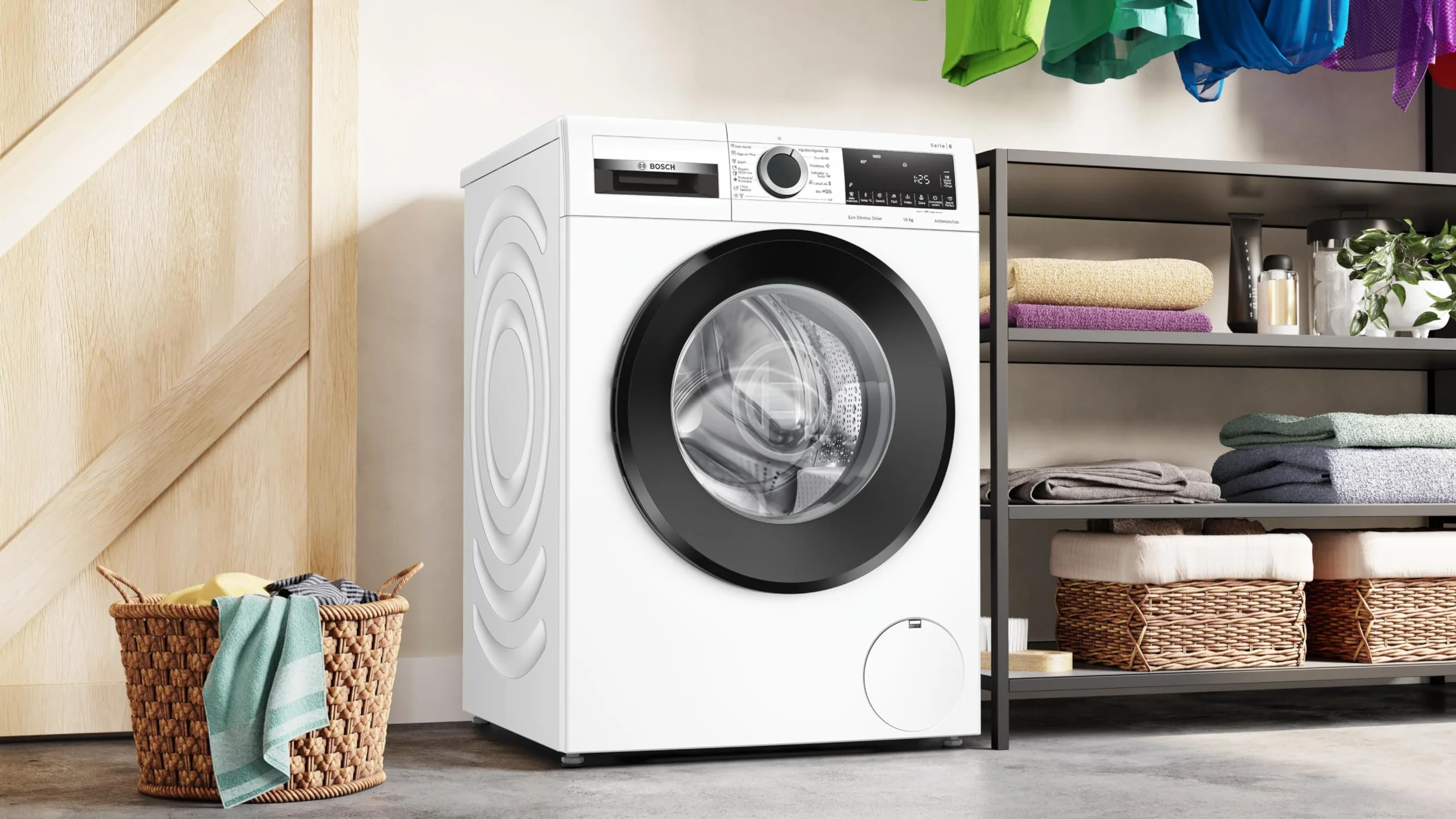 Bosch - Lavadora Libre Instalación, 10 kg, 1600 RPM, Serie 6, Función Pausa + Carga, Blanco, WGG256Z0ES