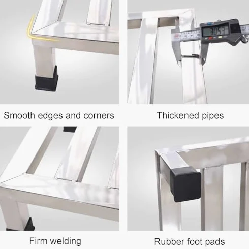 Soporte Elevador para electrodomésticos de Alta Resistencia, Estante Rectangular de Acero Inoxidable para Suelo, Base para Muebles y electrodomésticos, Estante Dividido para paletas de Suelo
