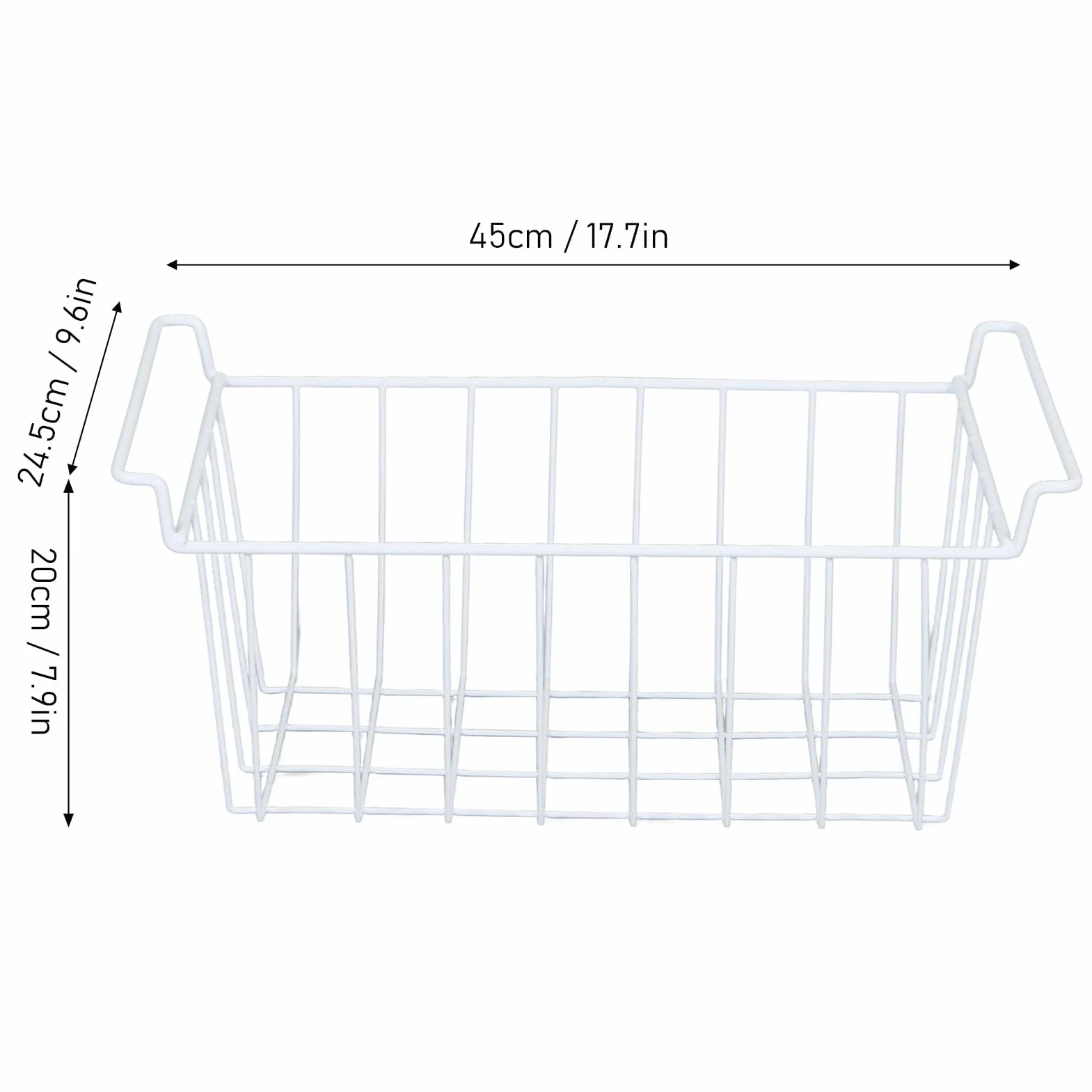 banapoy 2 Cestas de Almacenamiento de Alambre para Congelador, Estante de Metal Colgar Refrigerador, Organizador de Congelador con Asas, Organizaciónen el Pecho (L 45 cm X W 24,5 cm X H 20 cm)