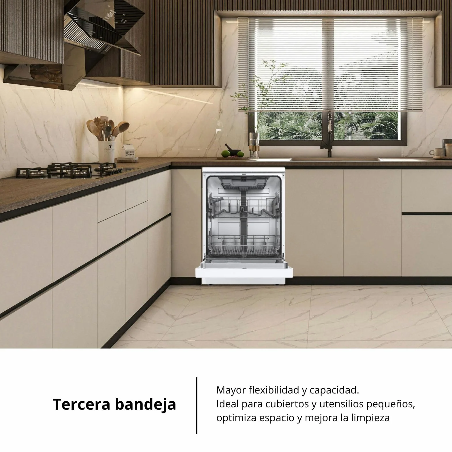 Corberó - Lavavajillas Gama Excellence | CLVM861424W | 14 Servicios | 6 Programas, 4 Temperaturas, Indicadores LED, Inicio Diferido, 3ª Bandeja, Función Media Carga | Blanco
