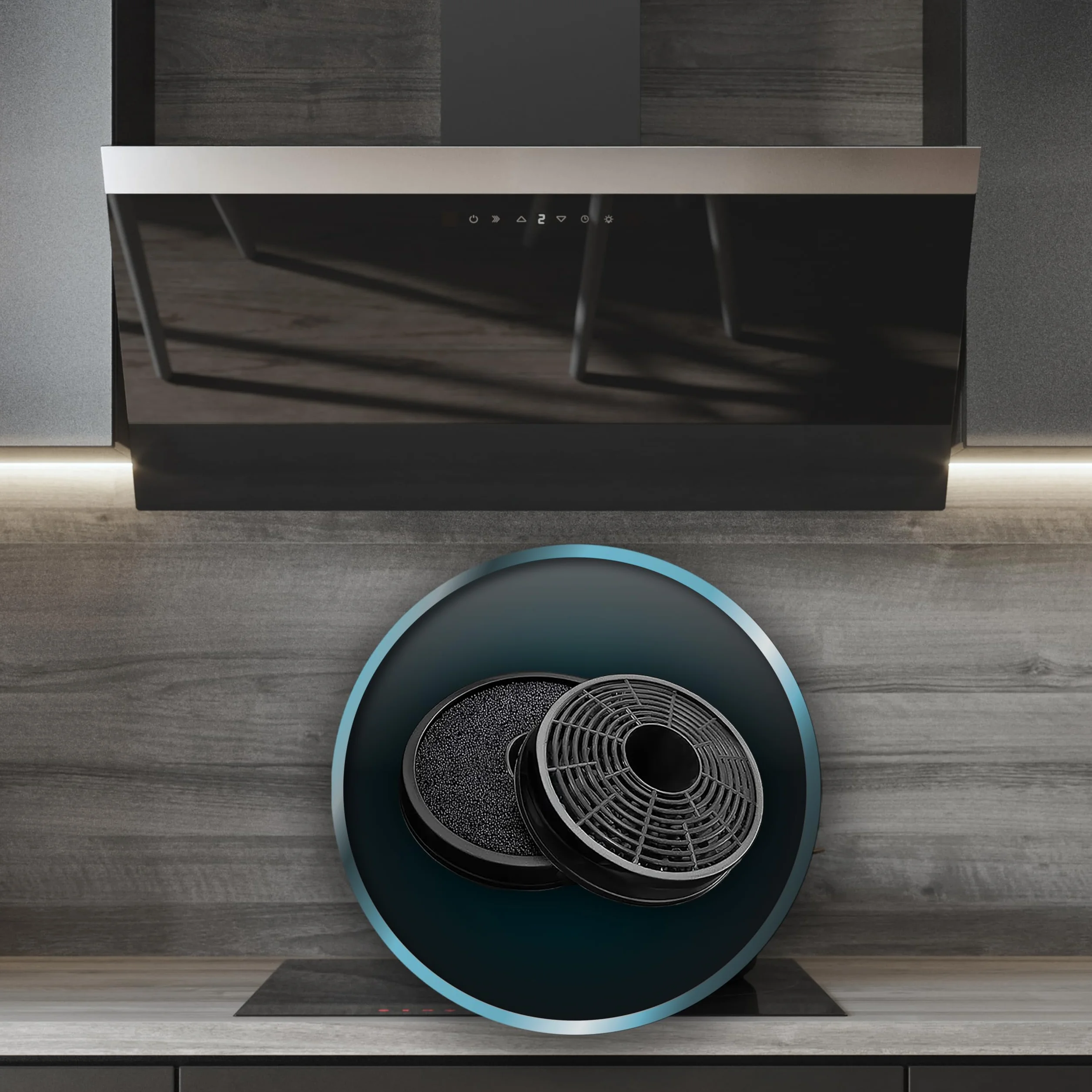 Cecotec Campana Extractora Decorativa 90cm Bolero Flux DT 906500 Glass Black 165W 650m3/h Control Táctil Booster