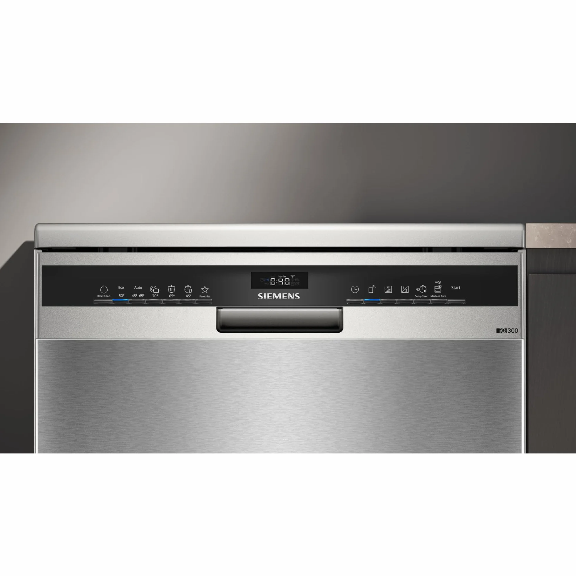 Siemens - Lavavajillas de libre instalación, iQ300, 60 cm, Home Connect, varioSpeed+, autoOpen dry, Acero antihuellas, SN23EI03ME