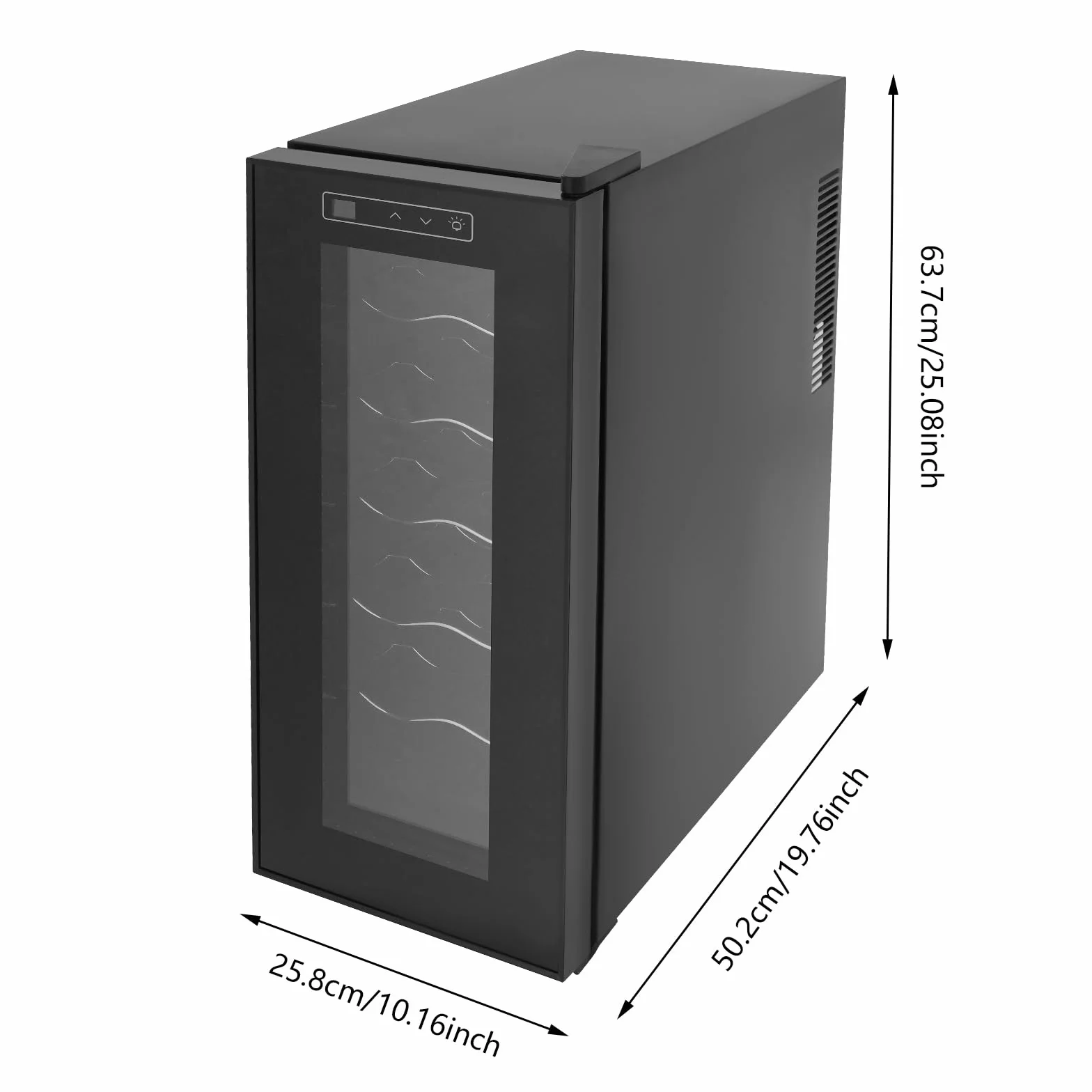 Nevera para vino (12 botellas, con indicador LED, 33 L, para vino tinto, champán, brandy, 5-18 °C)