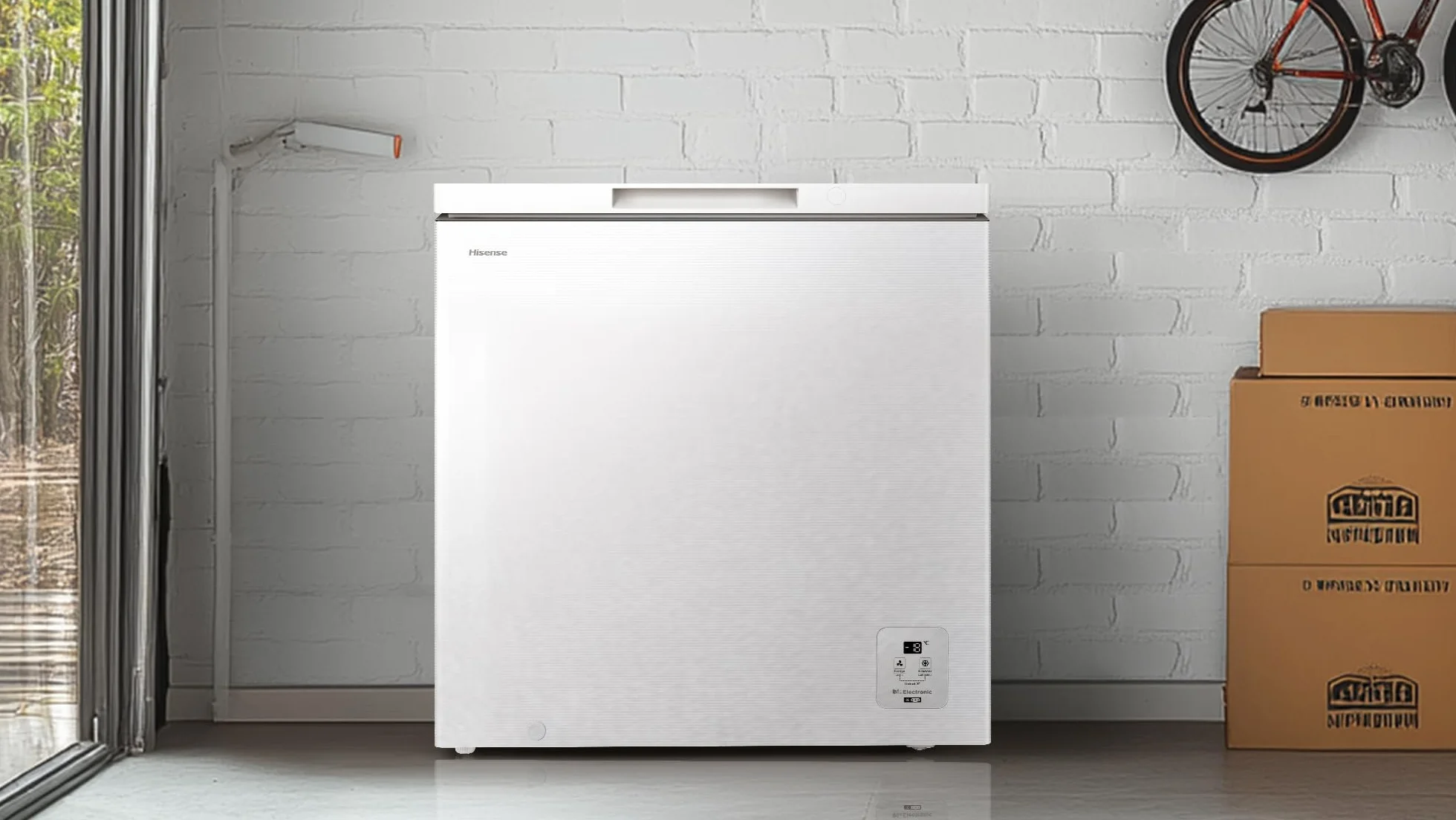 Hisense Arcón Congelador Horizontal 198L 86cm Congelación 360° Congelador Convertible Control Electrónico Temperatura Freezer Protect Blanco
