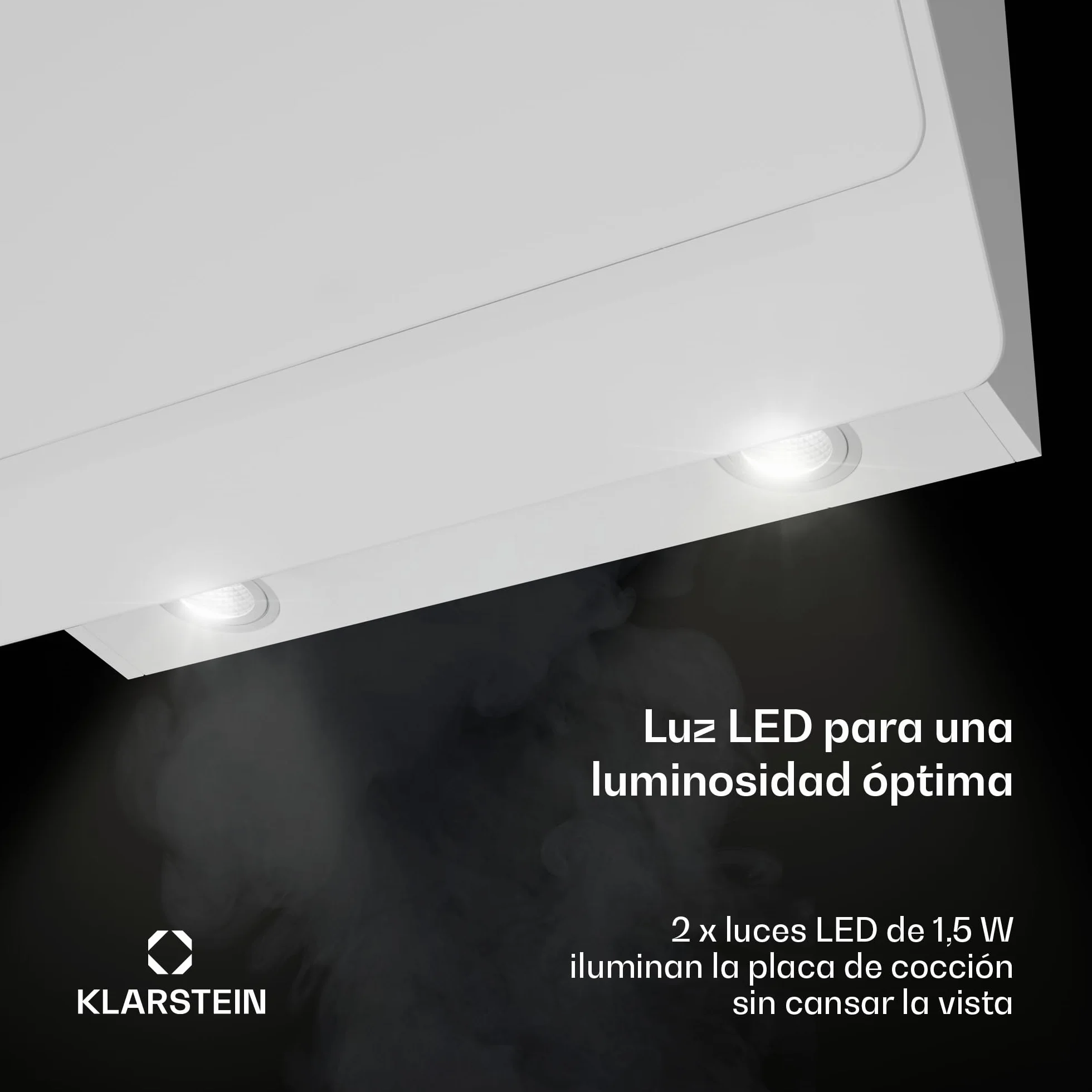 Klarstein Campana Extractora Cocina Pared Filtro Aluminio Antigrasa Lavavajillas 607m³/h LEDs Controles Táctil