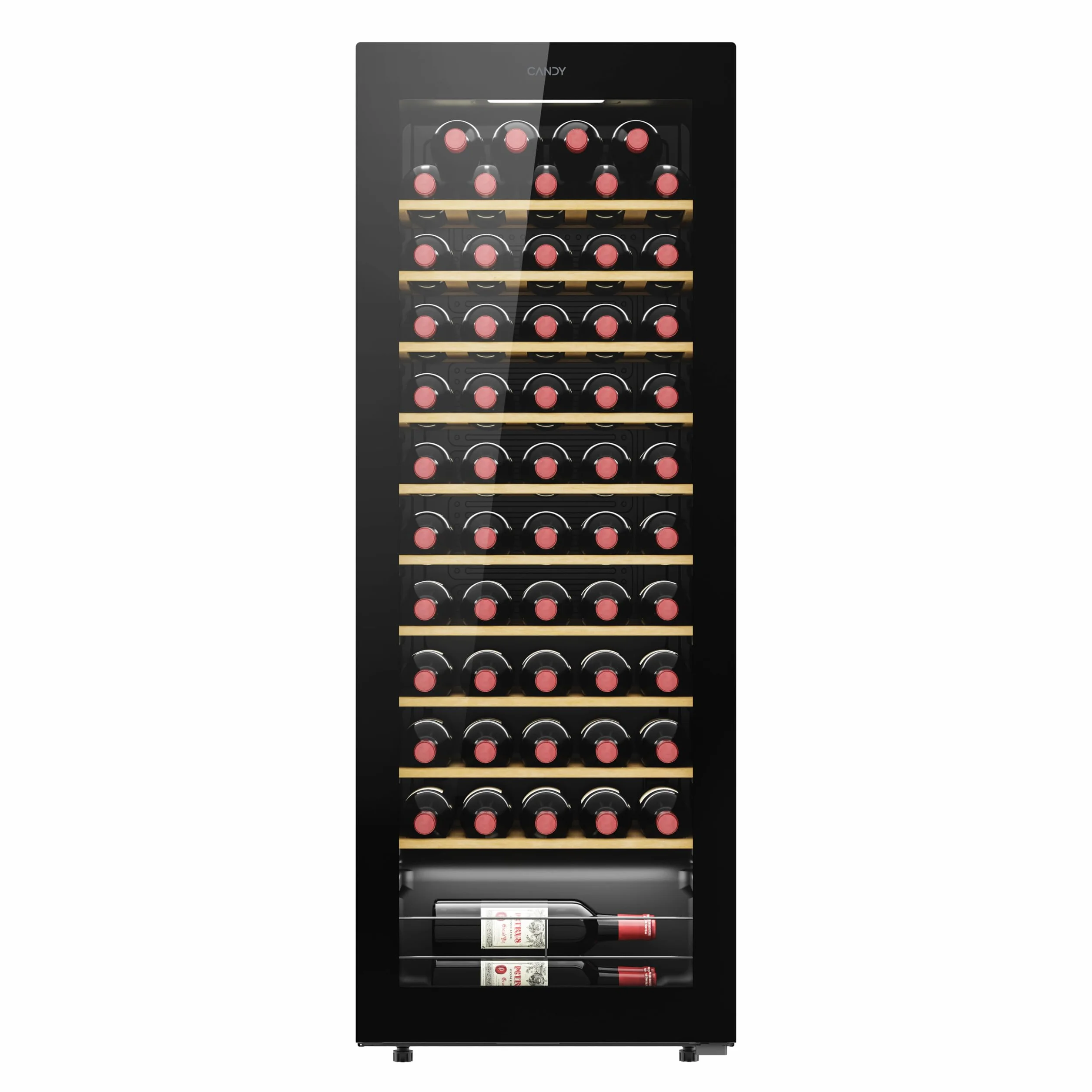 Candy DiVino CWC058, Vinoteca, 58 Botellas, WiFi, App hOn, Puerta Reversible, 10 Baldas, Tratamiento Anti-UV, Compresor Antivibraciones, Iluminación LED, Control Digital,Tirador Integrado, 37DB, Negro