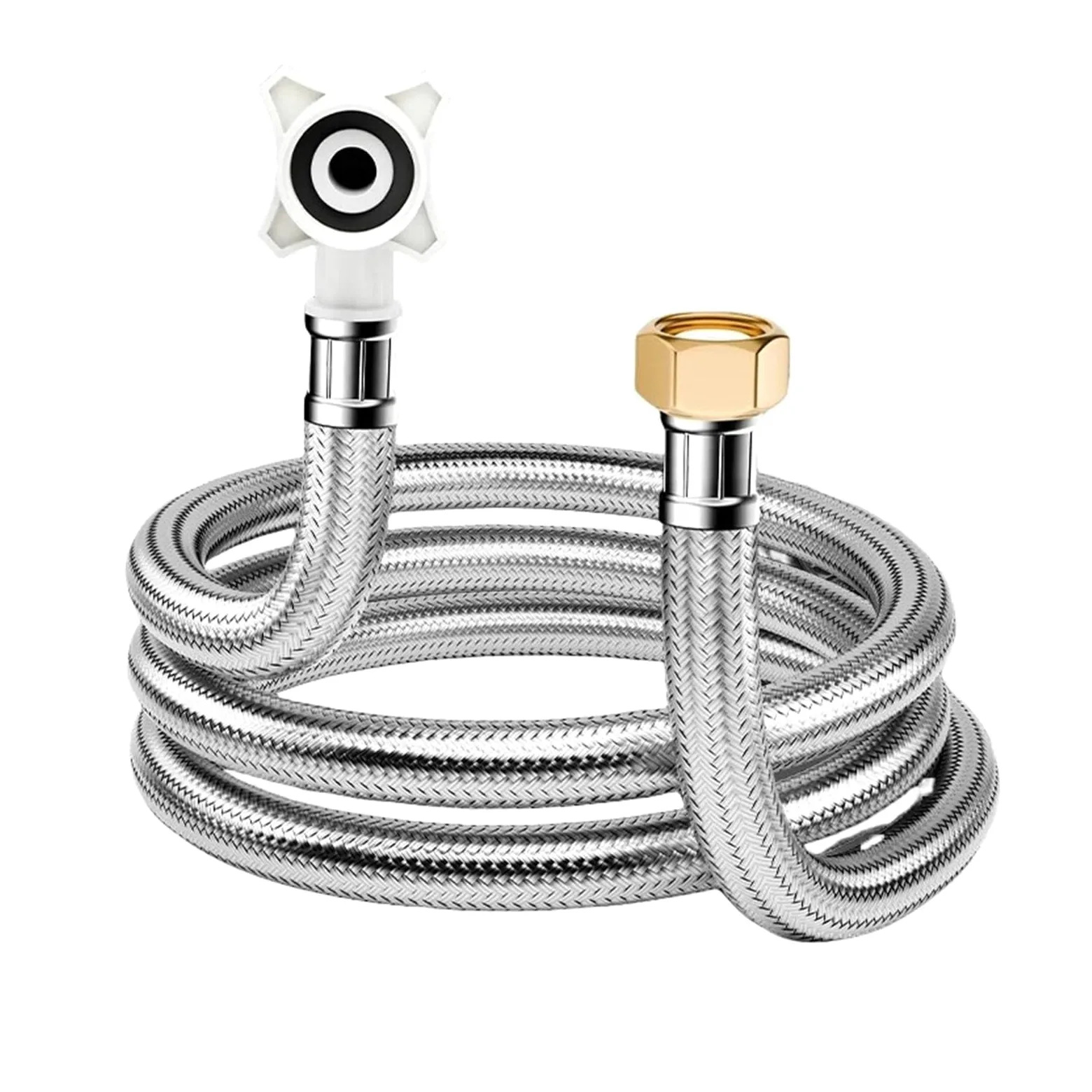 Tubo de entrada de agua for lavadora completamente automática, manguera de extensión alargada, tope de tubo de entrada de agua de acero inoxidable grueso(K)