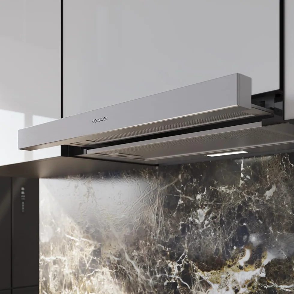 Cecotec Campana Extractora Telescópica 60 cm Bolero Flux TLM 603500 Inox 70W 350m3/h Control Mecánico