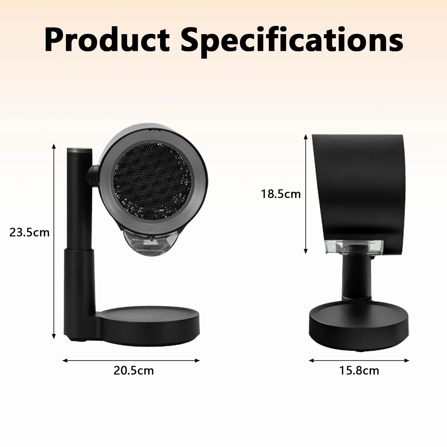 Campana extractora de mesa, campana extractora portátil con caja de recogida de aceite y filtro extraíble, altura y ángulo y 3 velocidades ajustables, 3600 rpm de velocidad máxima para camping