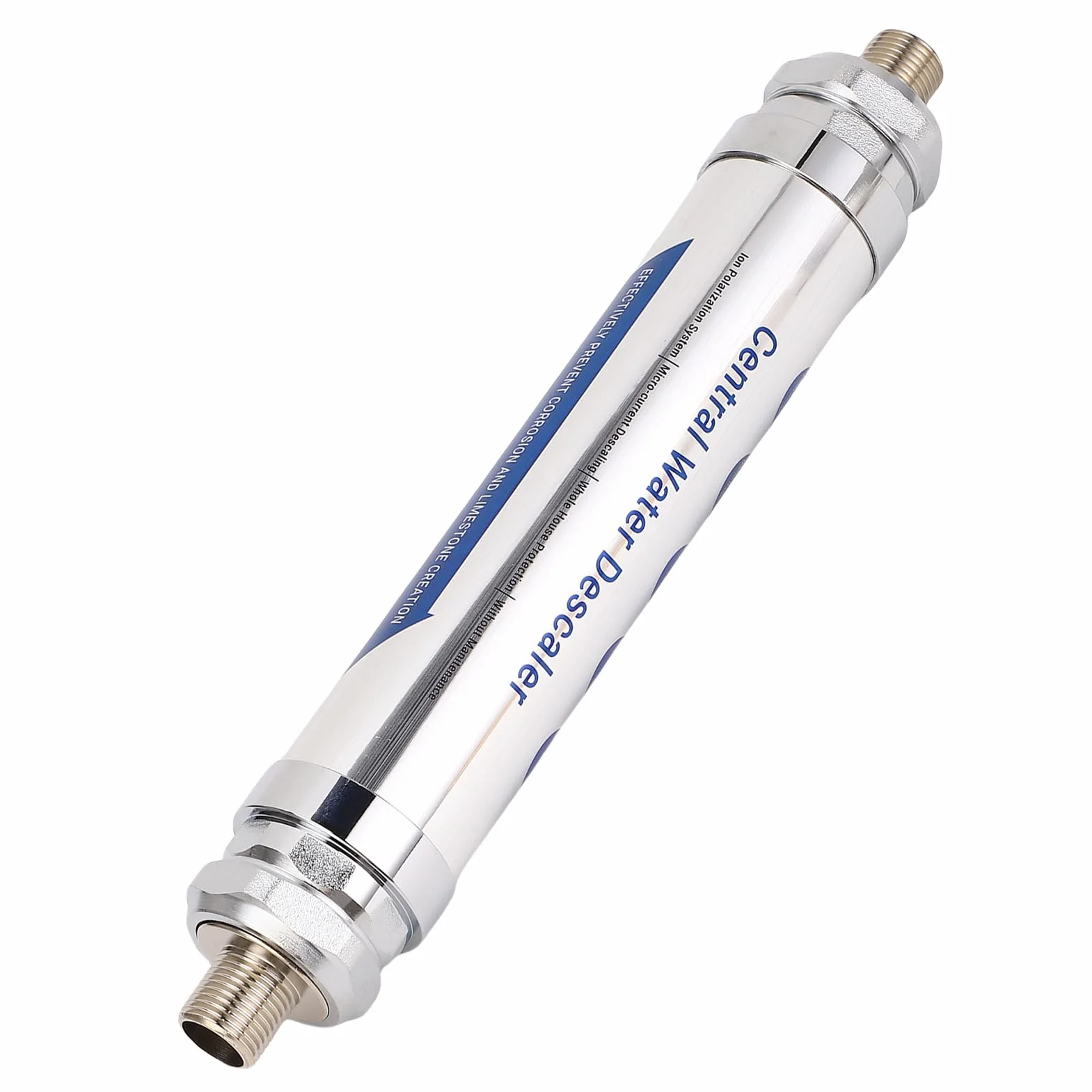 Ejoyous Suavizador de Agua Magnético Descalcificador de Agua con Acero Inoxidable 304 0,5 W 32 a 212 F para Ducha de Toda la Casa Lavavajillas Calentador Solar Reducción de Escala (Acero inoxidable)