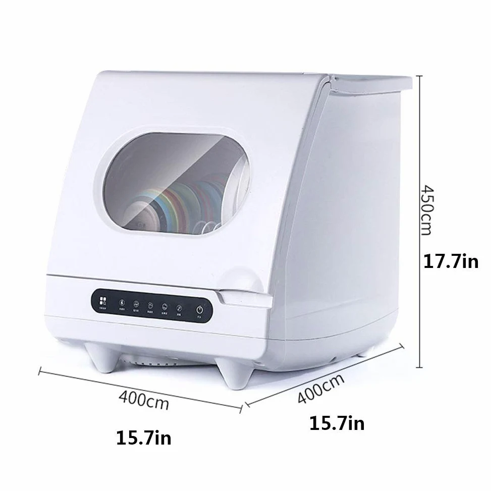 Mini lavavajillas portátil, automático, no requiere fontanería, acero inoxidable, 6 lugares, inicio retardado para uso en apartamentos y oficinas