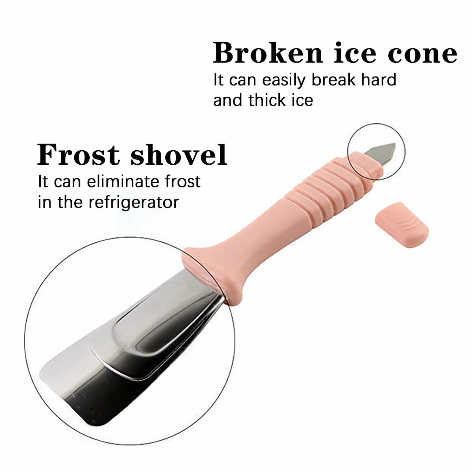 1 rascador de hielo para nevera, cocina, congelador, pala de acero inoxidable, multifuncional, accesorio práctico para el frigorífico.