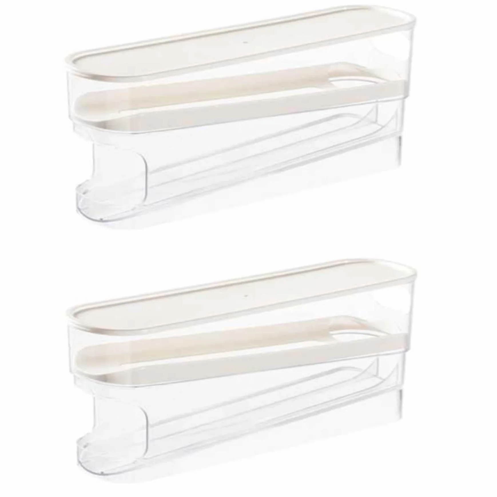 Rejilla for huevos con ruedas automáticas, refrigerador, caja de almacenamiento for, dispensador que ahorra espacio, compatible, rejilla for for cocina, gabinete encimera(2pcs)