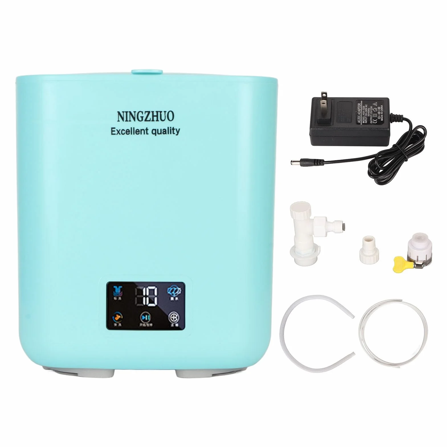 Topyond Lavadora Portátil Automática 7 Litros Secado Giratorio Mini Lavadora y Secadora Combinada Azul Verdoso
