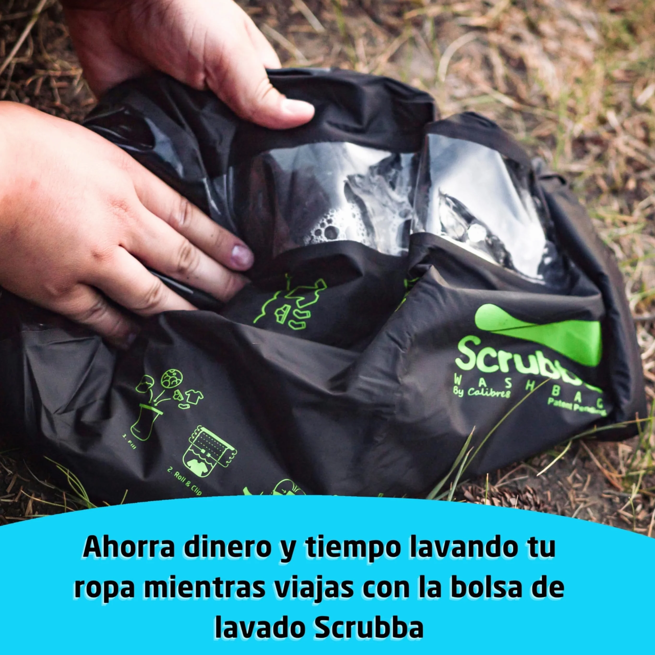 Scrubba Bolsa de Lavado Portátil 2.0 Impermeable para Viajes Camping Senderismo