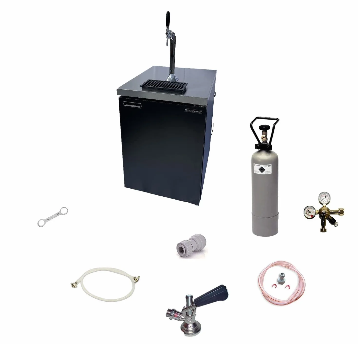 ich-zapfe Kit Completo - refrigerador de Cerveza de Barril de hasta 50L - Incluye Columna Elegante y Grifo con compensador, KEG:Type A
