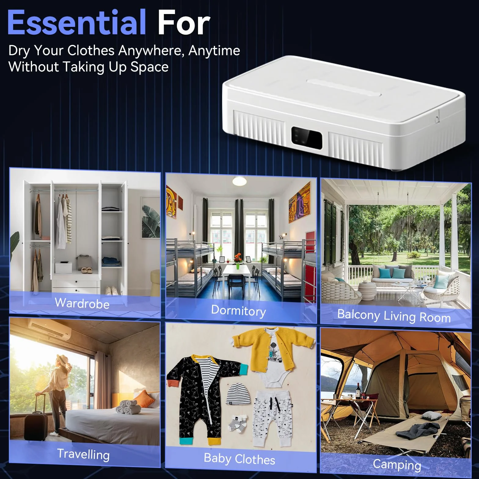 Secadora eléctrica con ruedas y estantes de dos niveles, 1300 W, plegable y sin instalación, armario secador con capacidad para 500 l, temporizador de 4 horas y mando a distancia, enchufe UE
