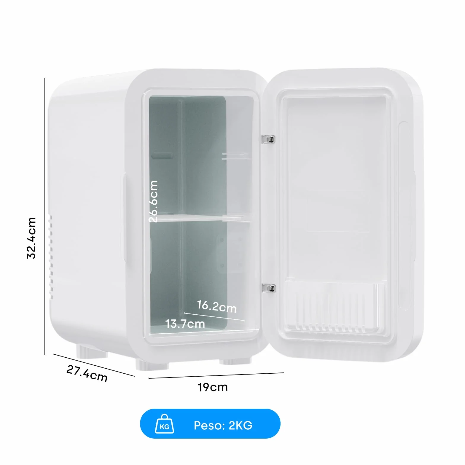 Enventor 6L 8 Latas Nevera Pequeña Blanco, Mini Frigorifico con Enfriador y Calentador, Nevera Portatil con Alimentación 12V/220V, Mini Nevera para Habitacion, Oficina, Coche, Frutas y Bebidas