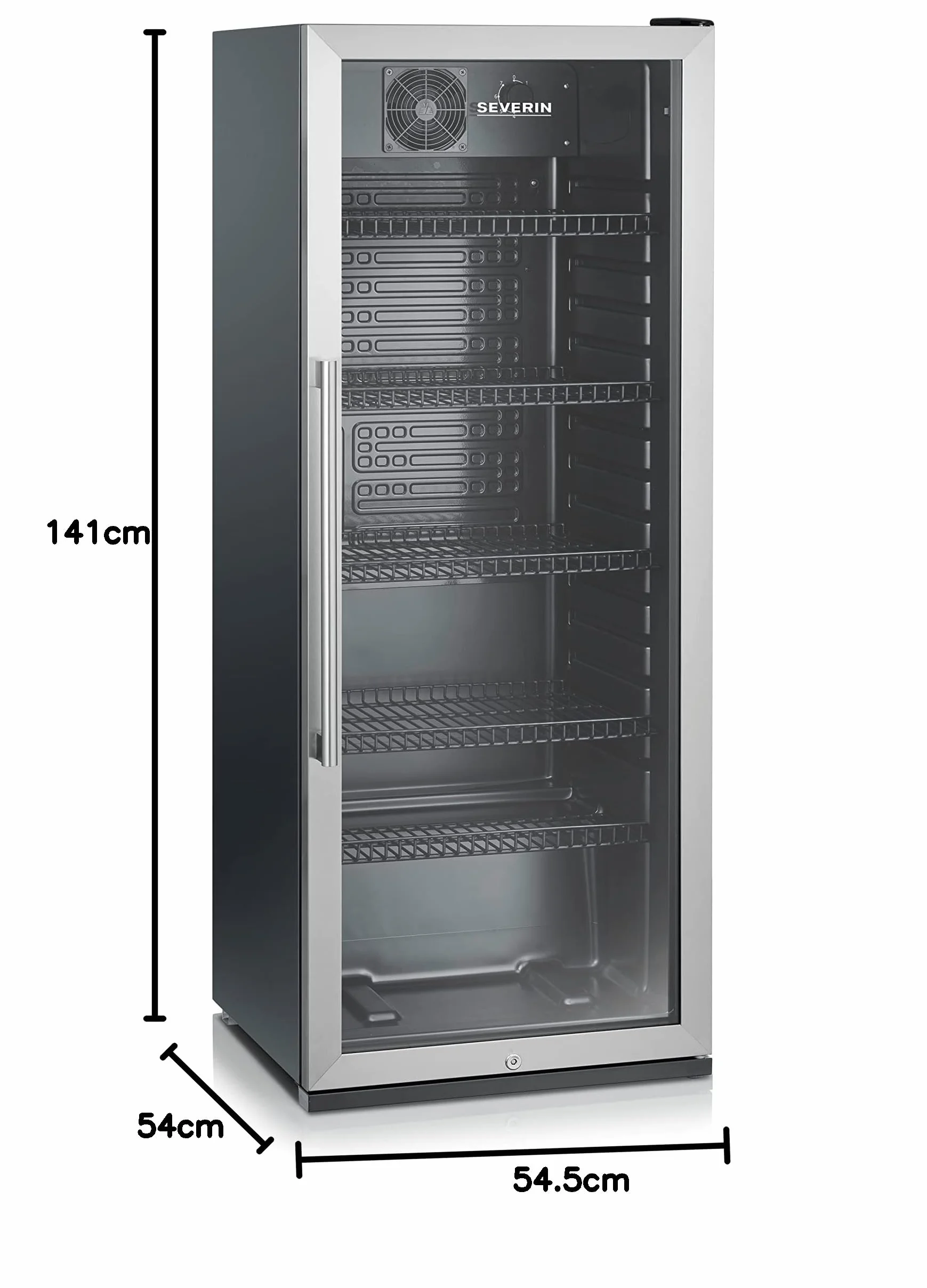 Bottle Fridge, 241L, Black-Silver