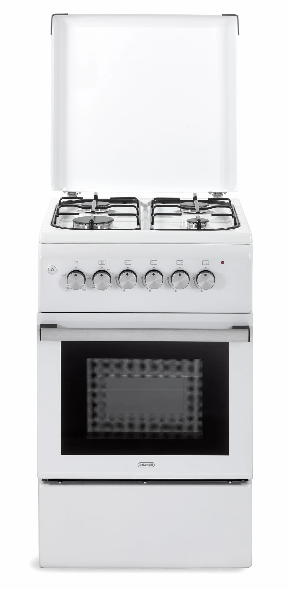 De'Longhi DL554EW2 Cocina de gas 50 cm 4 fuegos horno eléctrico multifunción 52 L blanco clase A