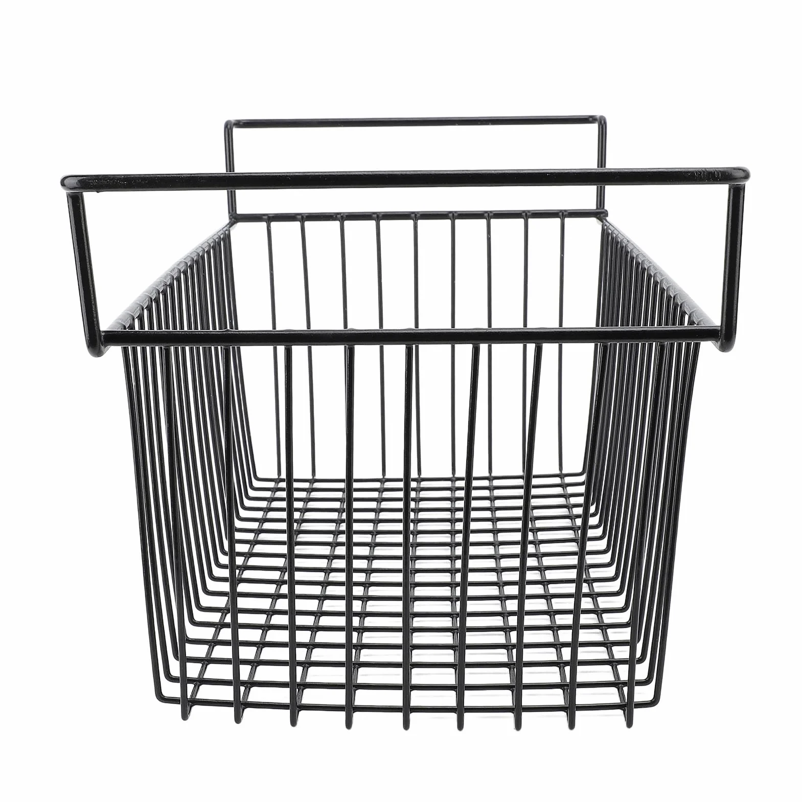 FTVOGUE Cestas para Congelador Horizontal, Paquete de 2 Contenedores Organizadores de Alambre con Asas Apilables (Largo 49,5 cm x ancho 29 cm x alto 27 (de) | Cesta de almacenamiento para congelador con revestimiento de PE.Inoxidable.Asas laterales de fác